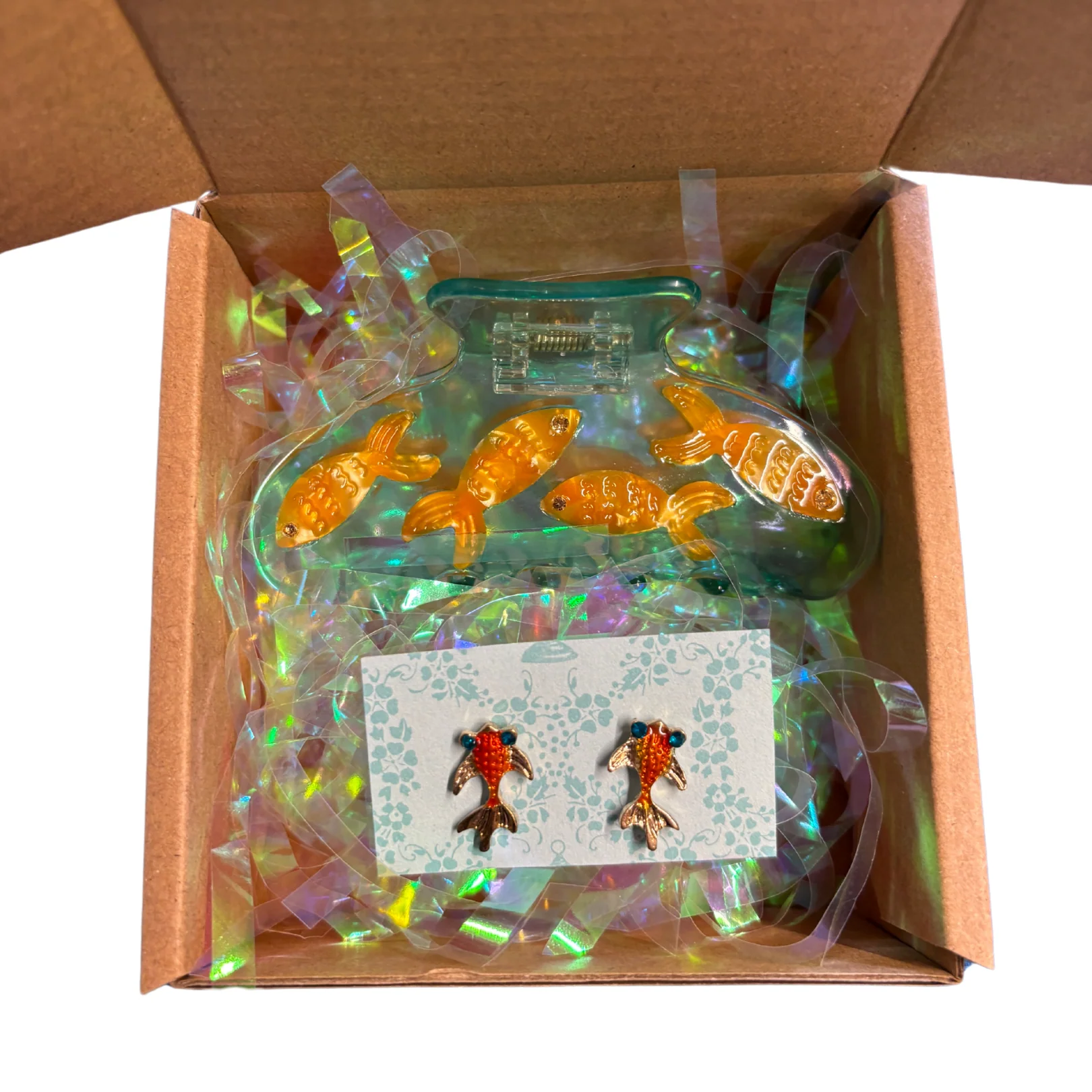 Goldfish Hair Claw and Earrings Gift Set | Gifts for Her | Gift Box - Image 2