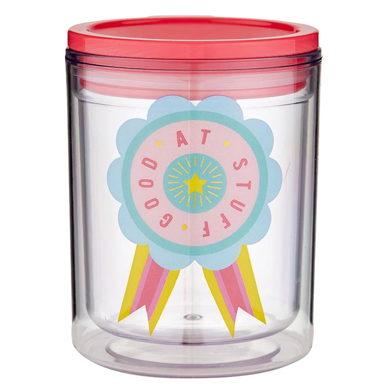 Good At Stuff Double-Wall Short Tumbler | Acrylic Travel Mug with Lid | 4.5" - Image 2