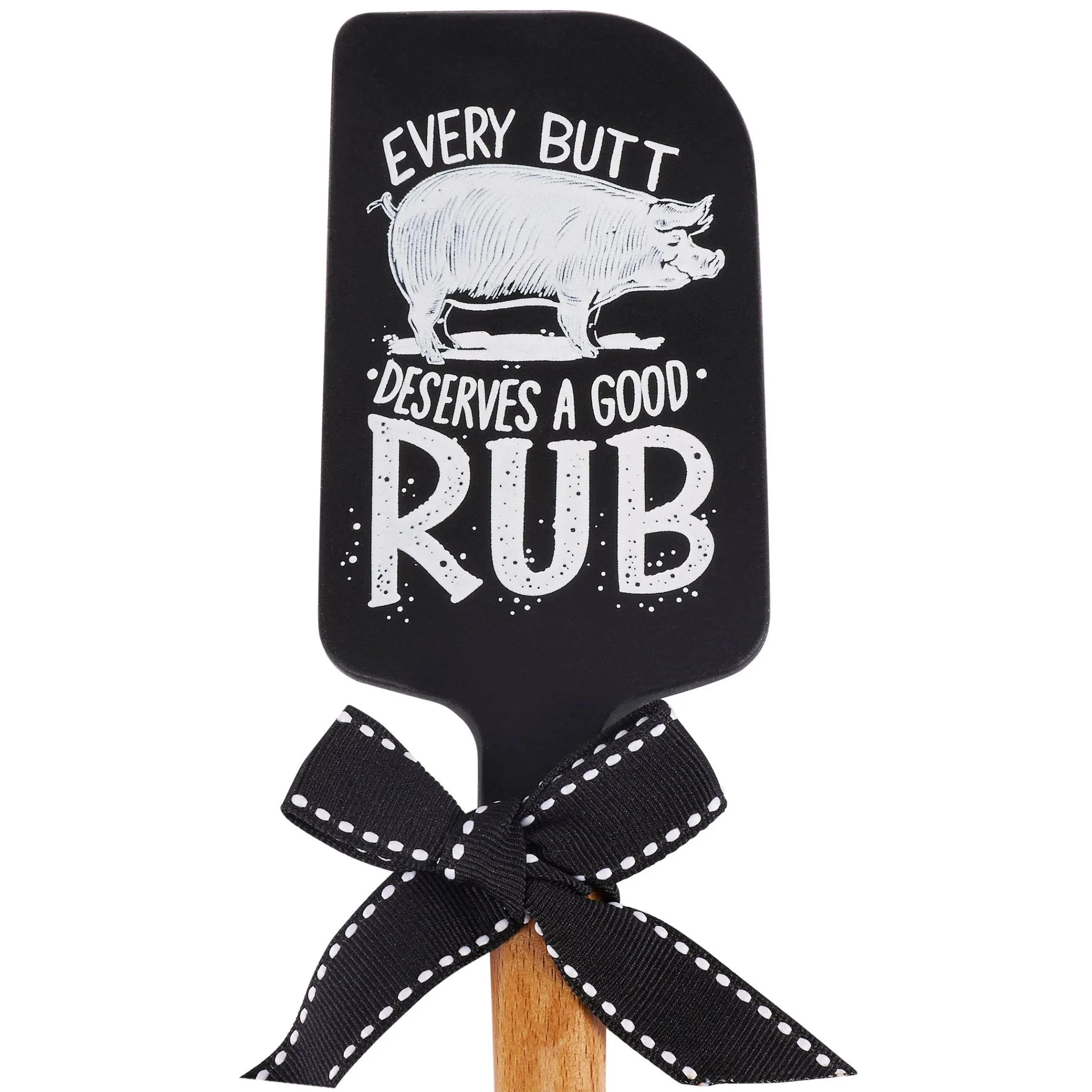 Every Butt Deserves a Good Rub Funny Pig Spatula | Silicone BBQ Spatula with Wooden Handle - Image 3