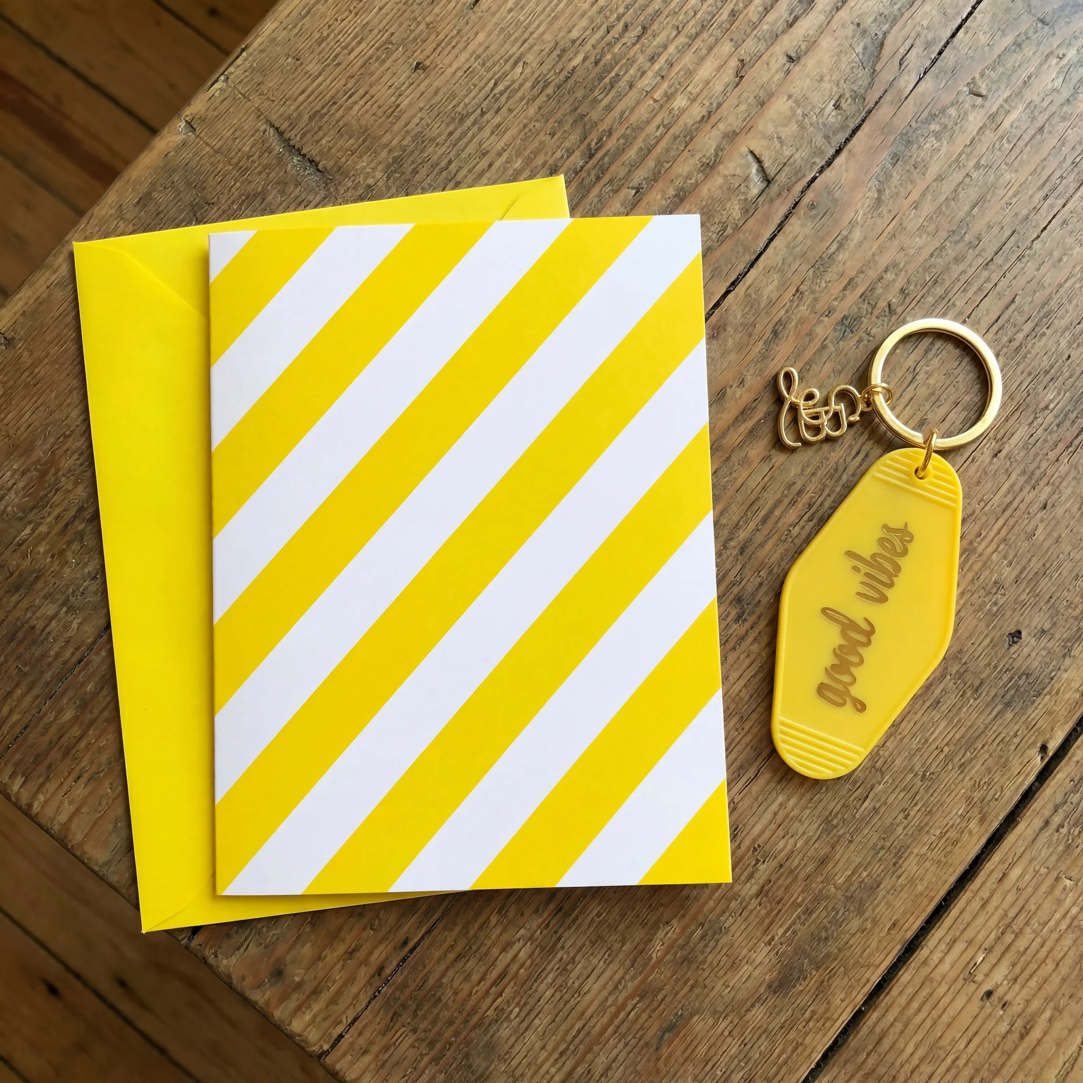 Good Vibes Motel Style Keychain with "Good Vibes on Your Birthday" Greeting Card | Gift for Her - Image 5