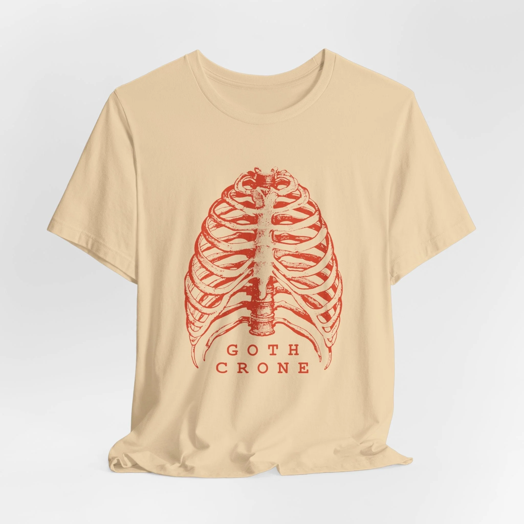 Goth Crone Unisex Jersey Short Sleeve Tee | Gothic Spooky Ribcage Illustration - Image 3