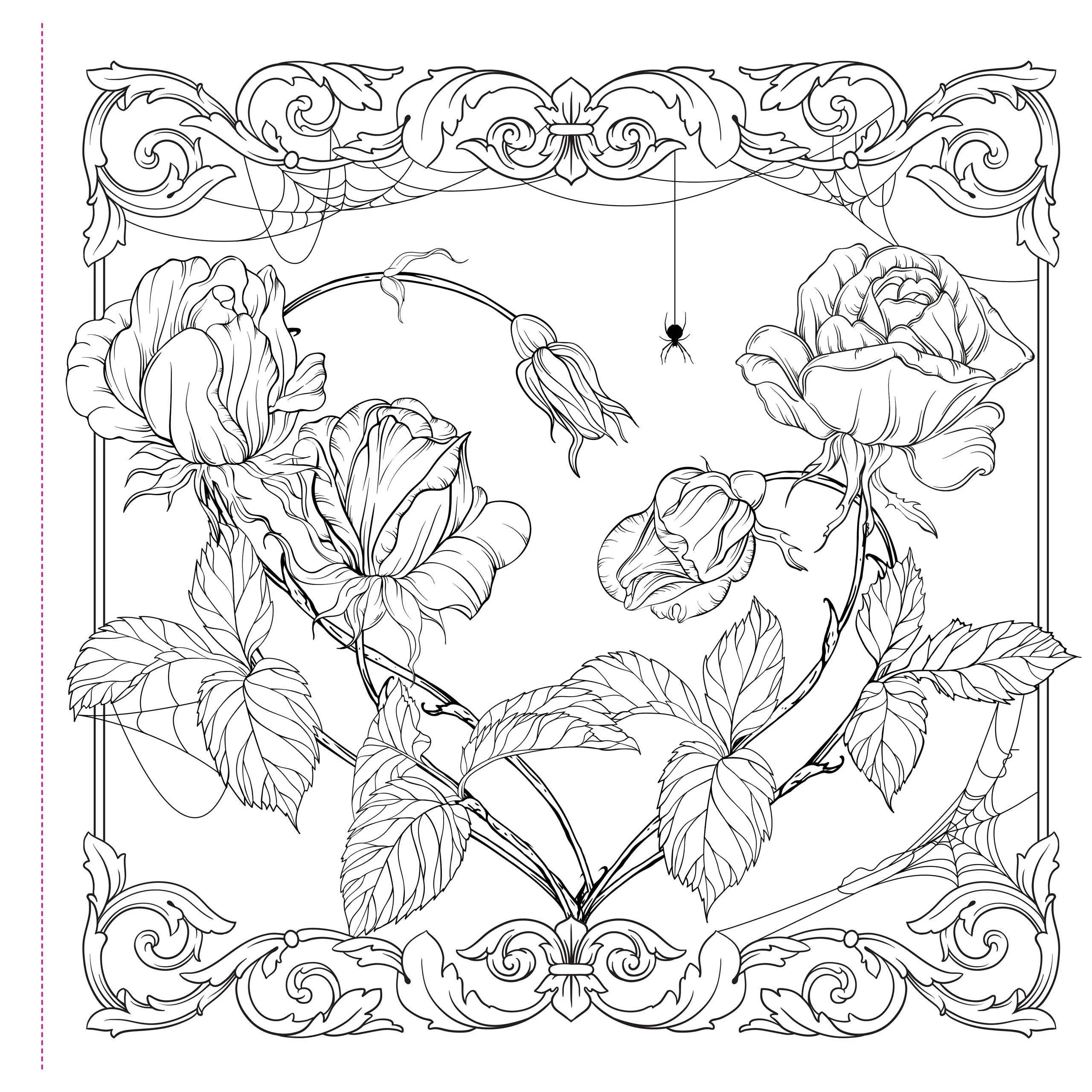 Goth Garden Adult Coloring Book | Darkly Romantic Floral Designs - Image 5