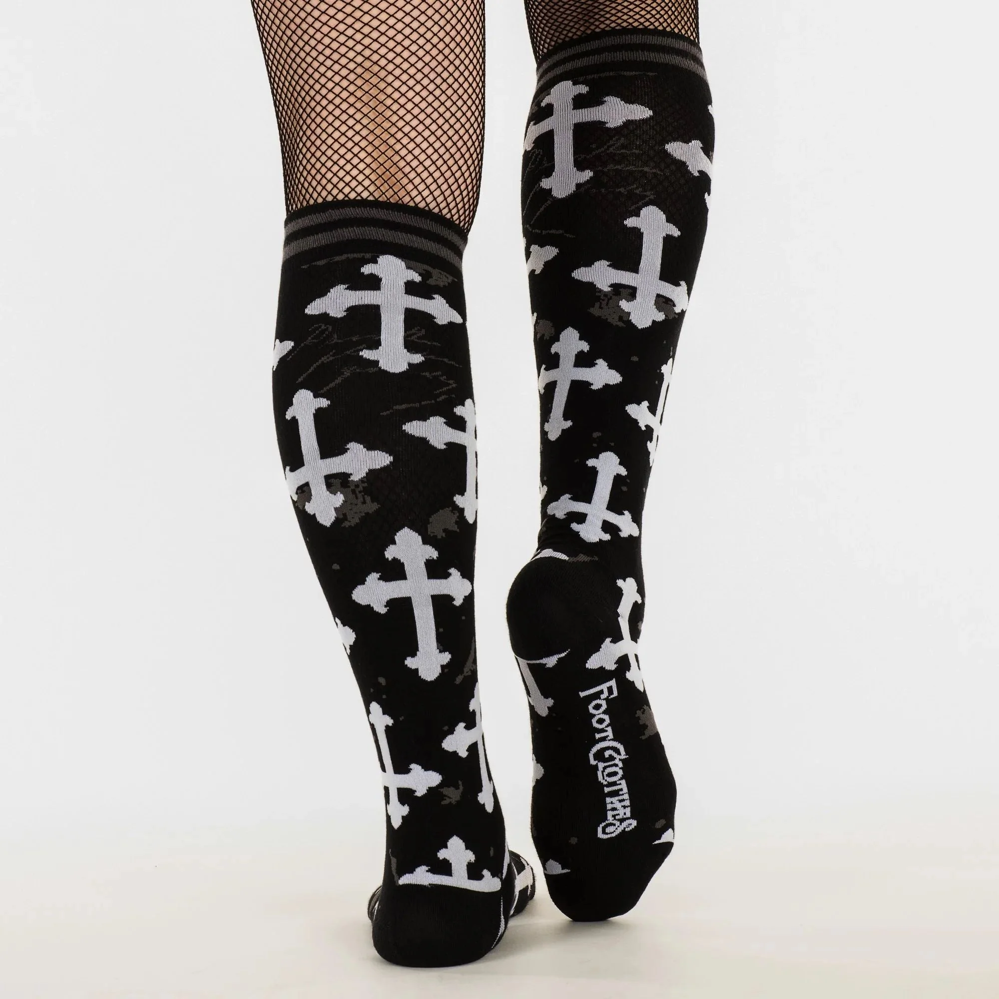 Mall Goth Gothic Crosses Knee High Socks - Image 11