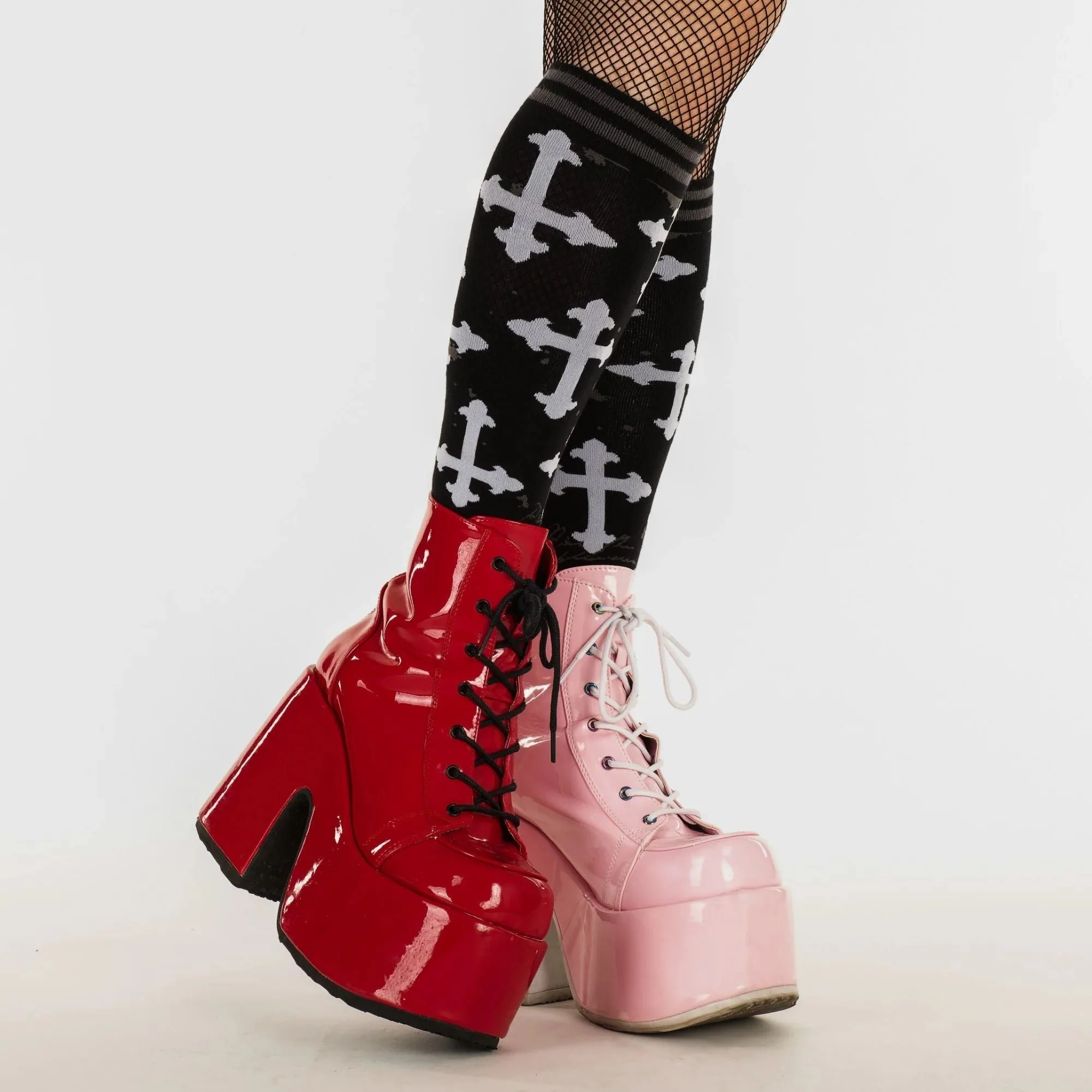Mall Goth Gothic Crosses Knee High Socks - Image 14