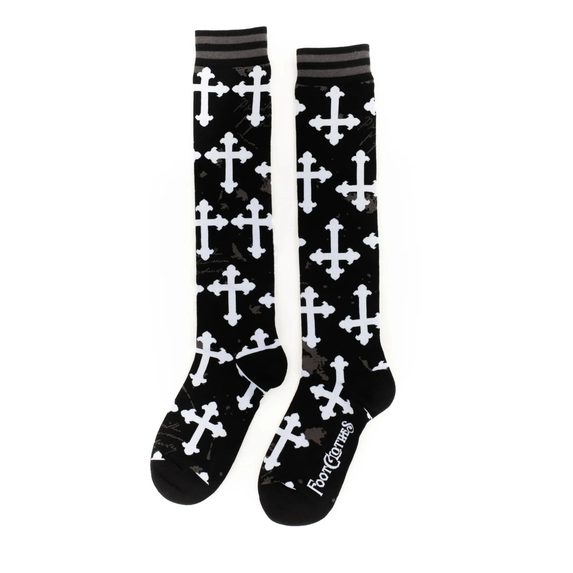 Mall Goth Gothic Crosses Knee High Socks - Image 5
