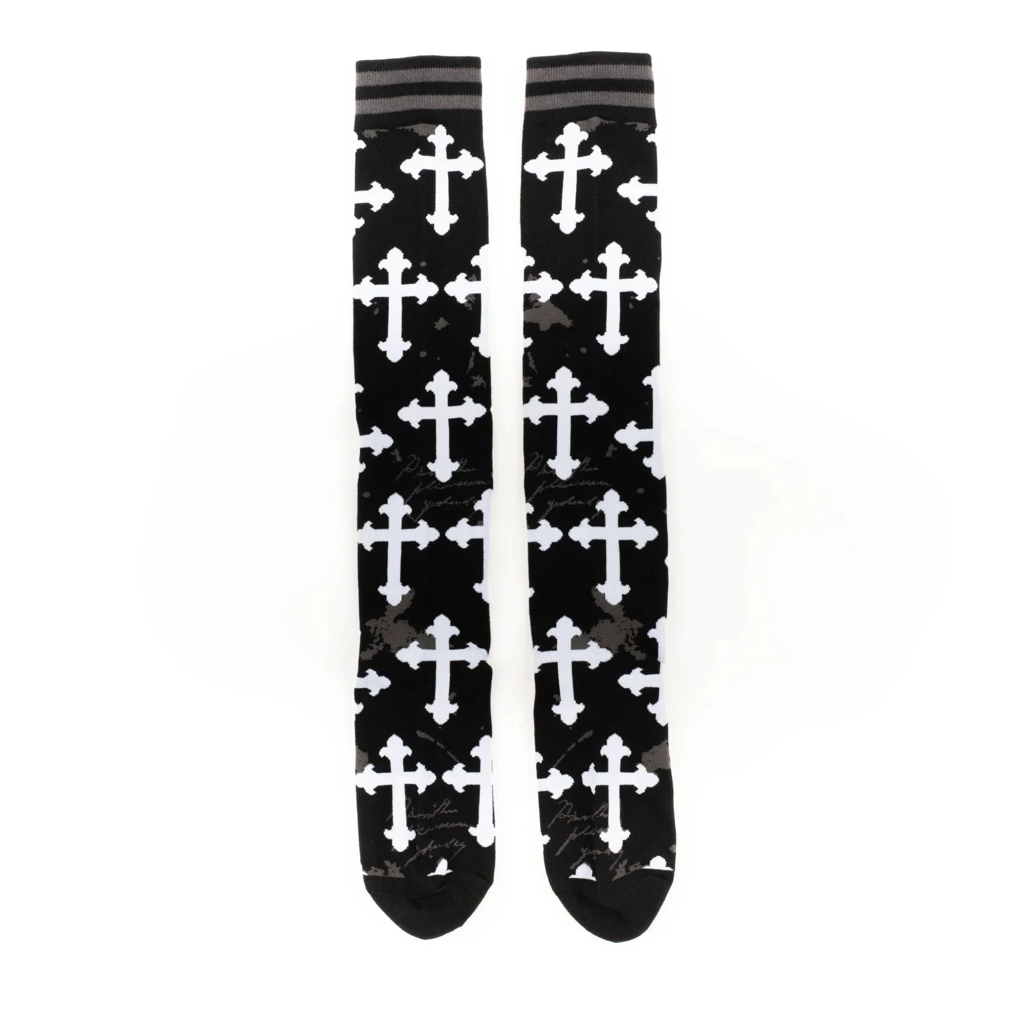 Mall Goth Gothic Crosses Knee High Socks - Image 6