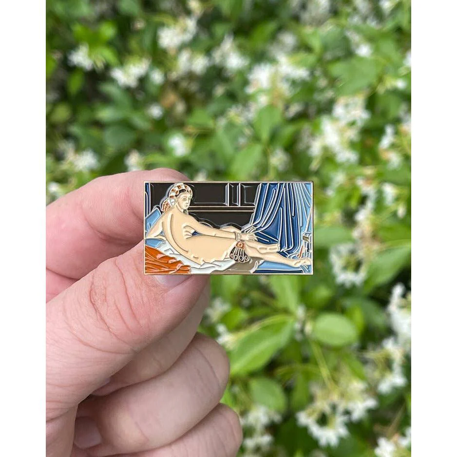 Grande Odalisque Enamel Pin | Art History Soft Lapel Pin Inspired by Ingres | 1.7" x 0.9" - Image 2