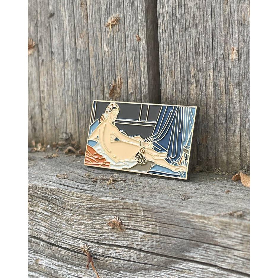 Grande Odalisque Enamel Pin | Art History Soft Lapel Pin Inspired by Ingres | 1.7" x 0.9" - Image 3