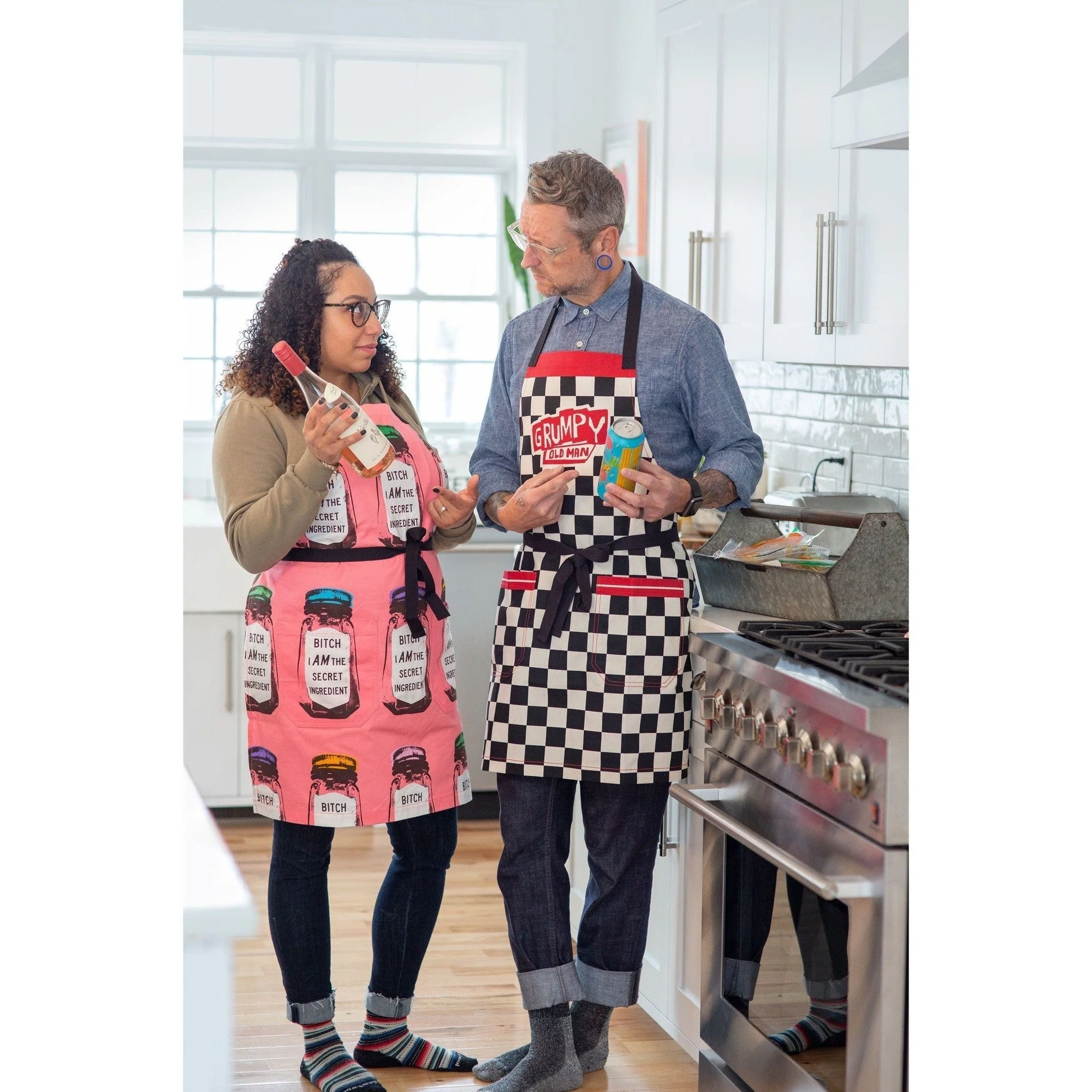 Grumpy Old Man Funny Cooking and BBQ Apron 2 Pockets Adjustable Strap 100% Cotton | BlueQ at GetBullish | Father's Day Gift - Image 6