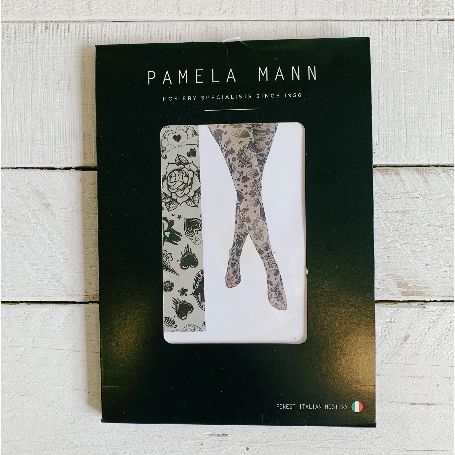 Grunge and Roses Printed Tights in Gray [Sizes Through US 14] - Image 9