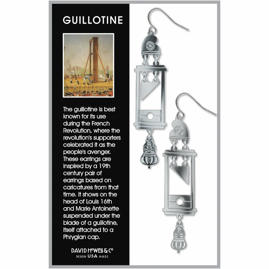 Guillotine Earrings | Featuring the Heads of Louis 16th and Marie Antoinette | Gold or Silver - Image 11