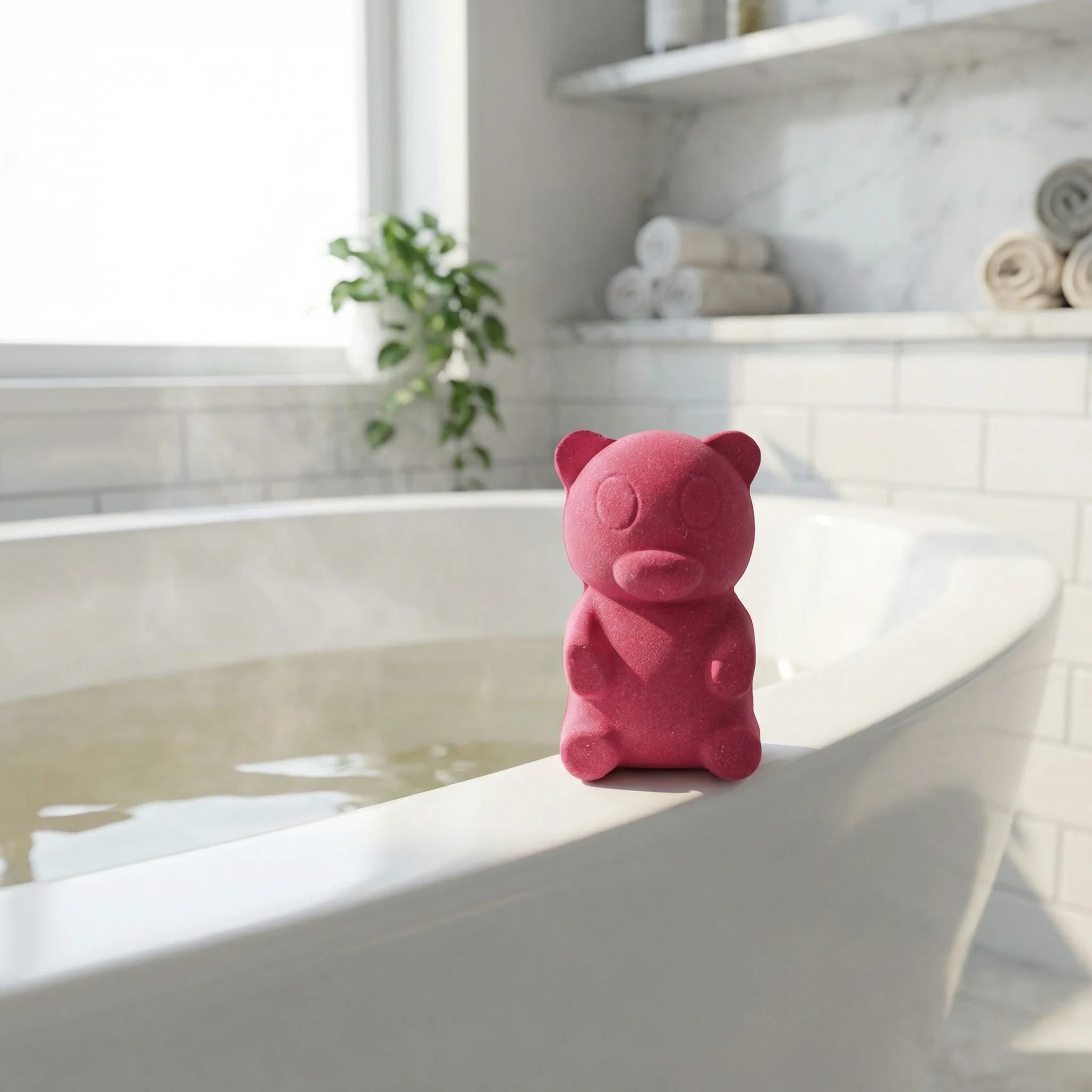 Pink Gummy Bear Bath Bomb | Berry-Scented Fizzing Bath Bomb - Image 4