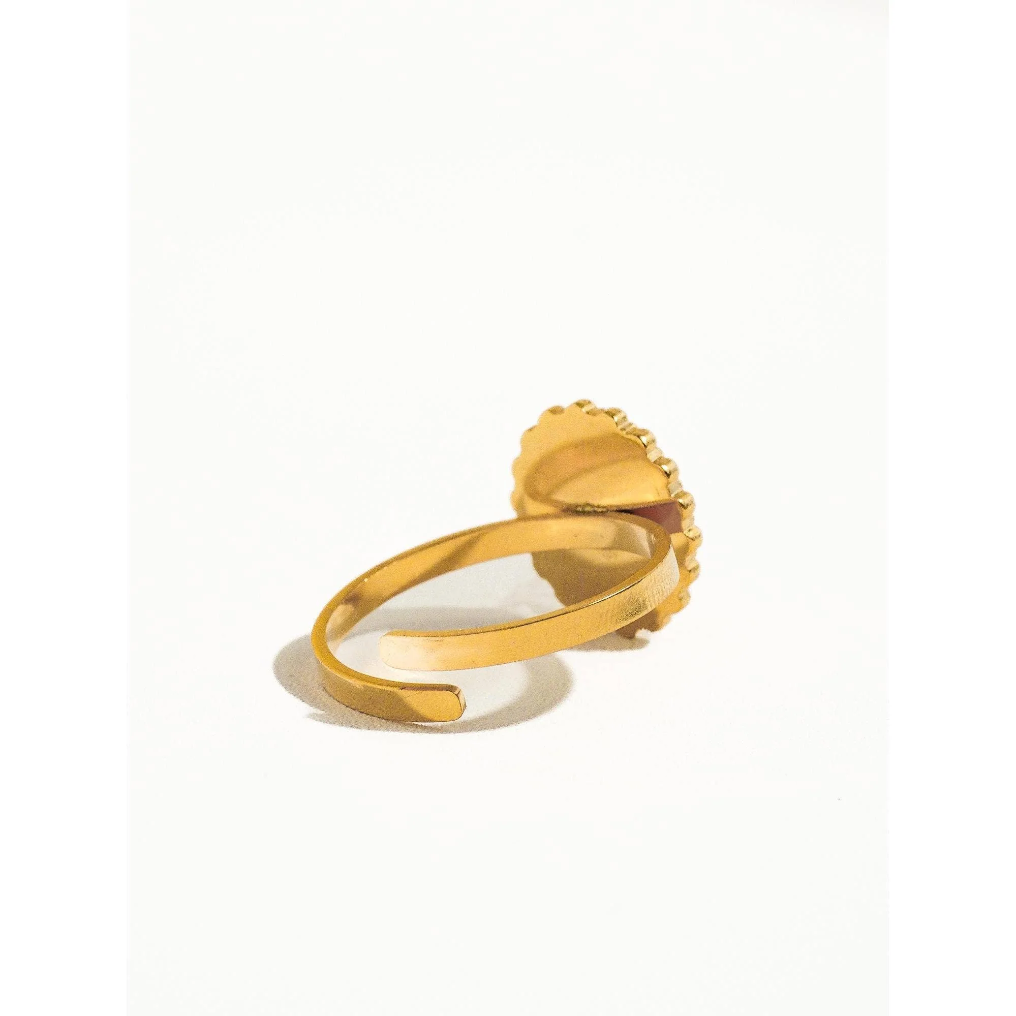 Gypsy Rose 14K Gold Adjustable Round Stone Ring | Gold Plated Stainless Steel Statement Ring, Nickel-Safe - Image 4