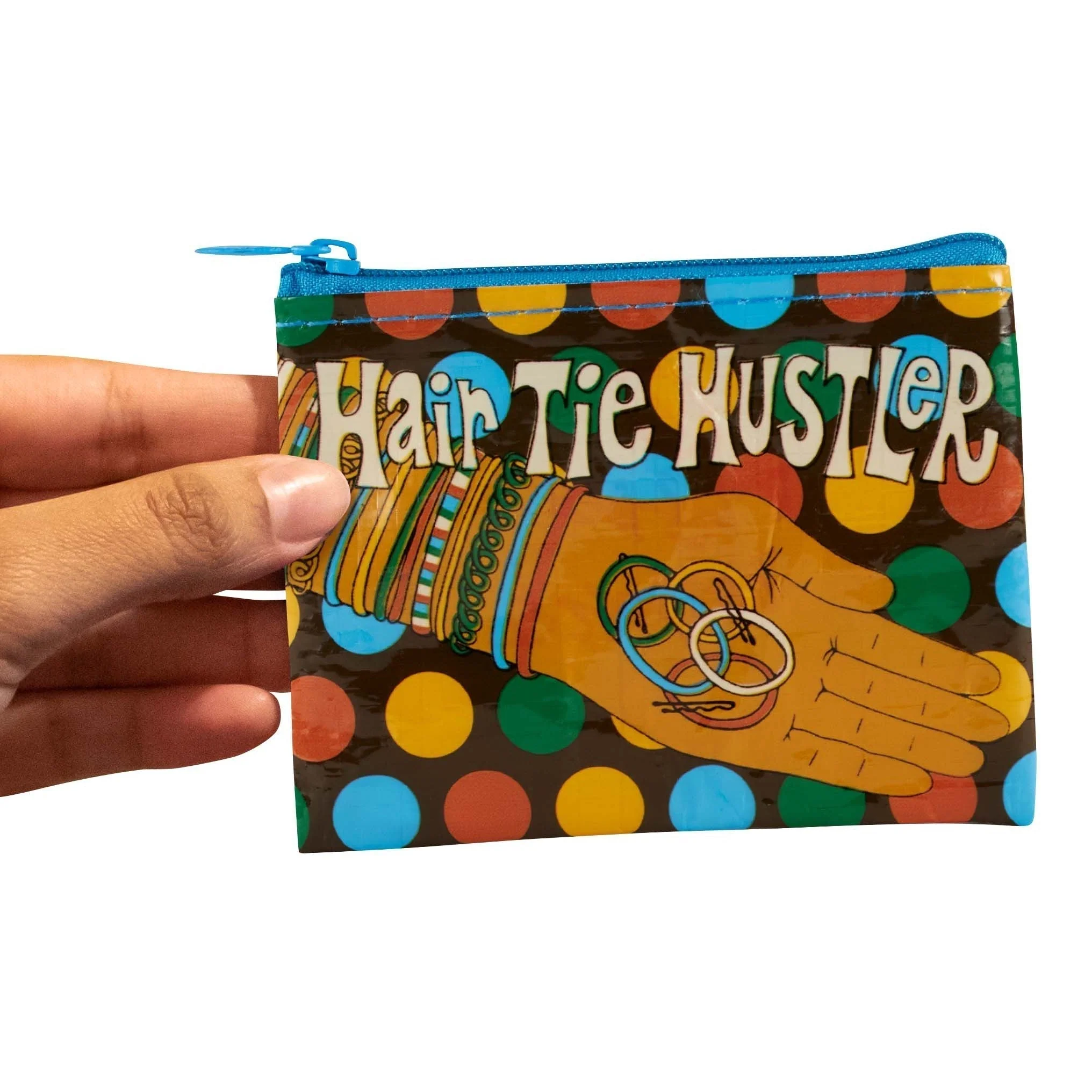 Hair Tie Hustler Coin Purse | Recycled Material Wallet Pouch | 3" x 4" | BlueQ at GetBullish - Image 3