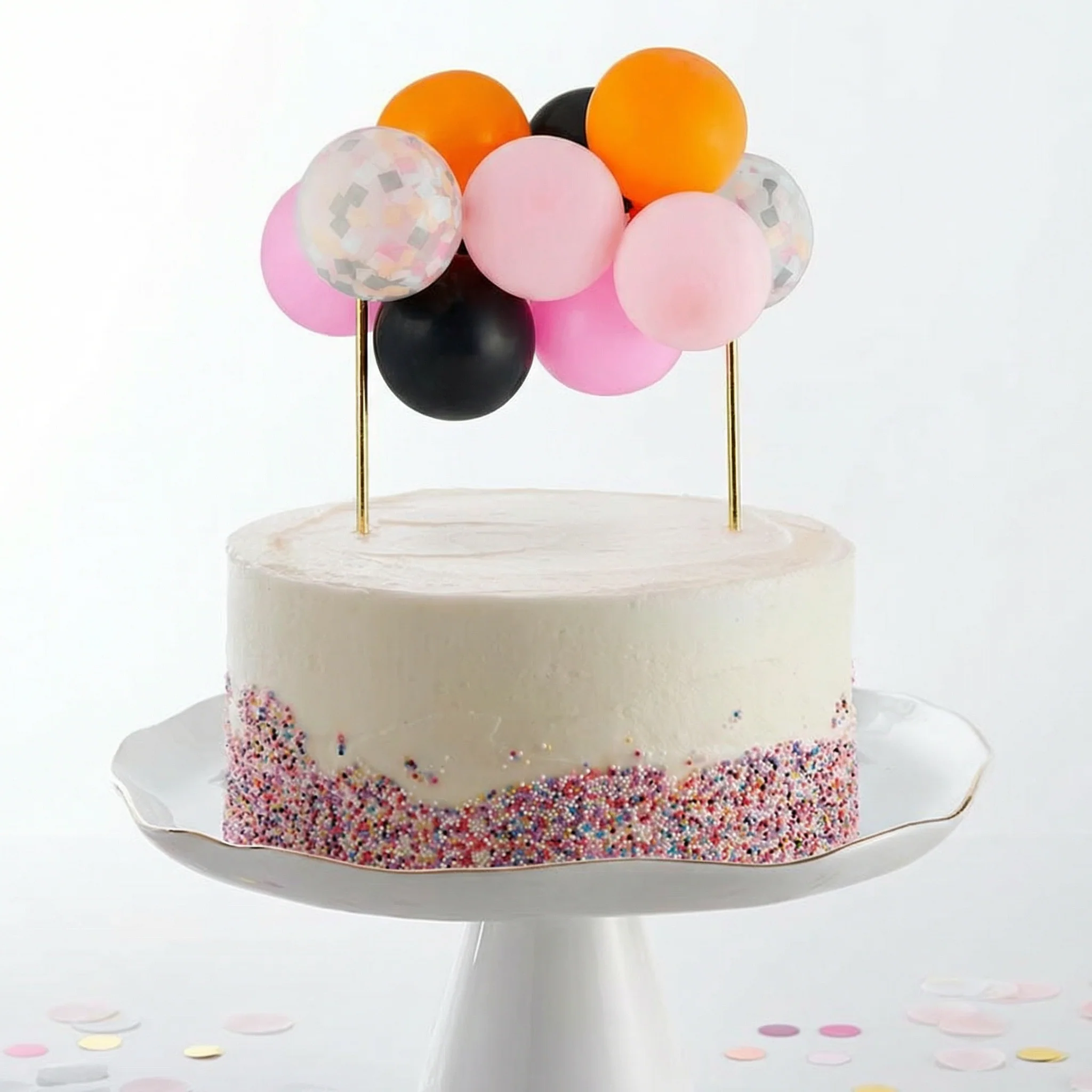 Orange Black and Pink Balloon Cake Topper | Spooky Mini Balloon Garland Decoration - Image 2