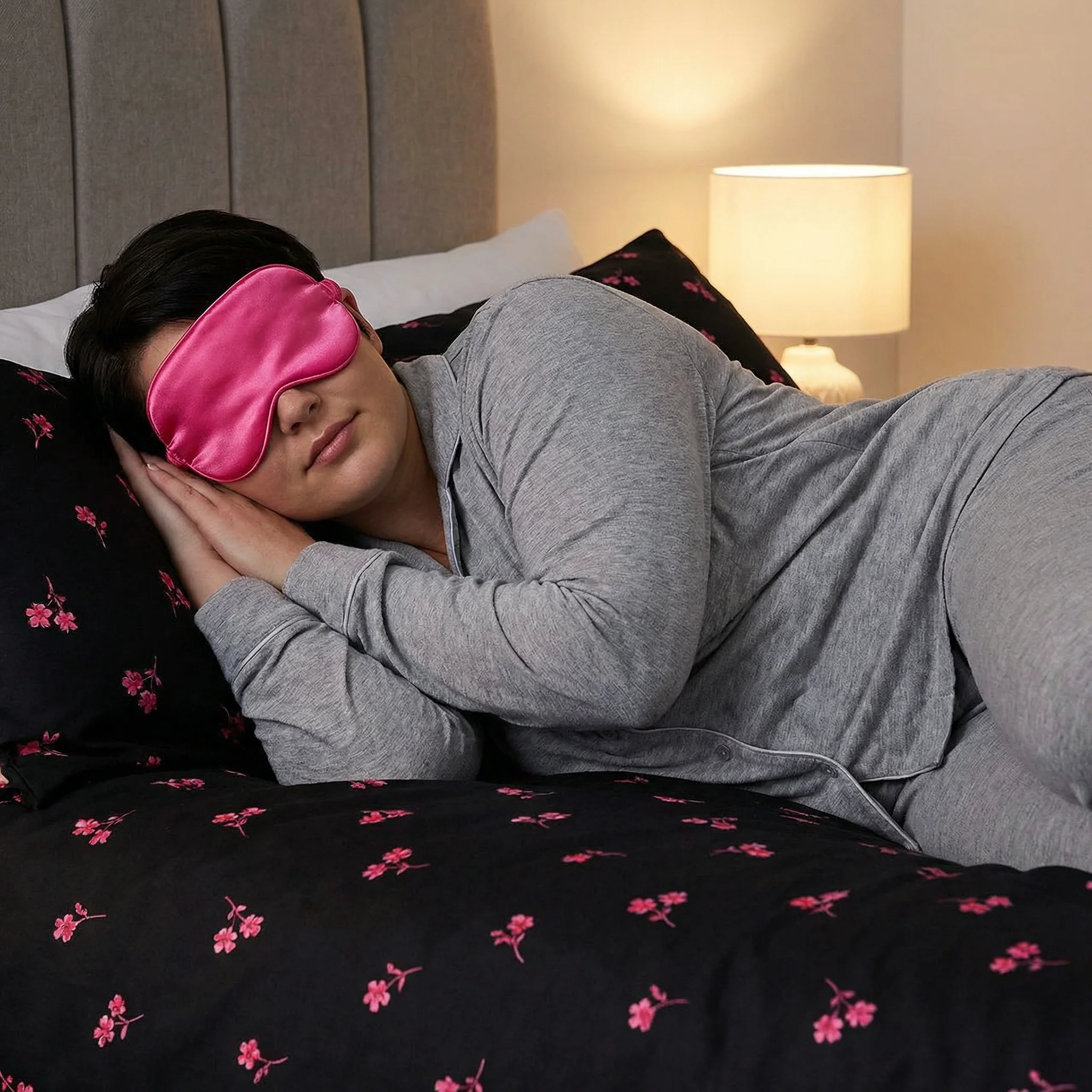 Hot Pink Satin Eye Mask in a Happy Birthday Gift Box - Image 2