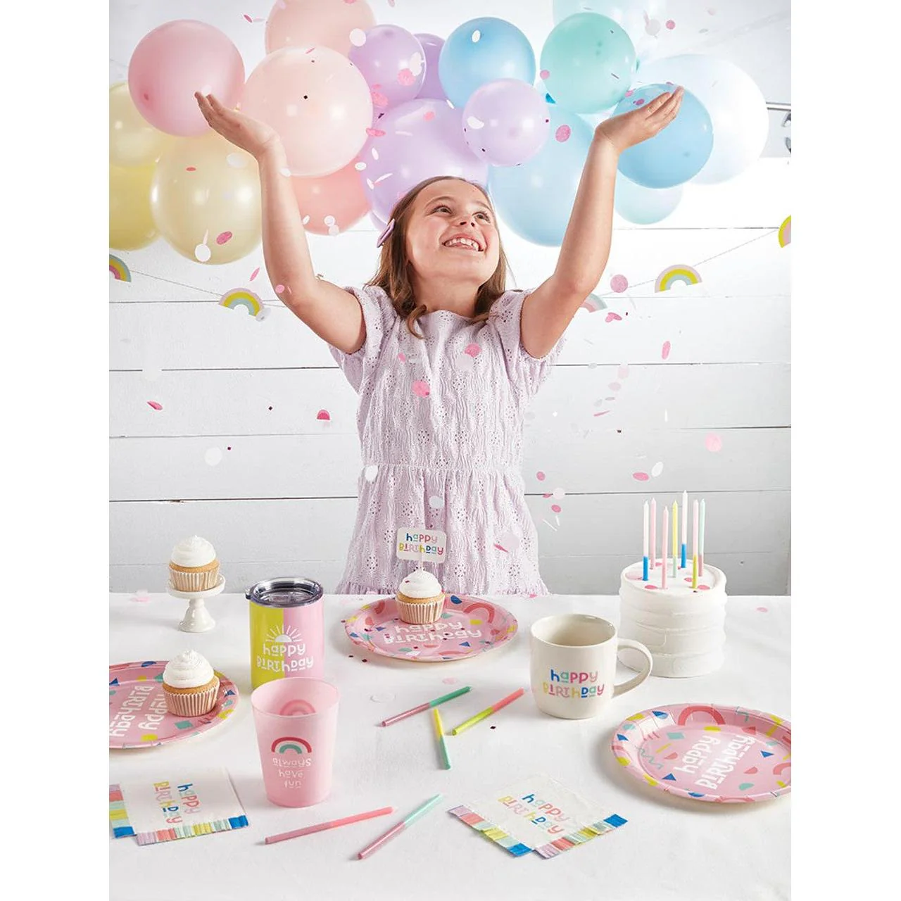 Happy Birthday Kids Geometric Paper Plates – 12ct | Party Plates | 9" - Image 2