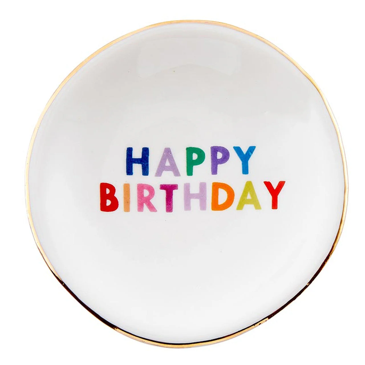 Happy Birthday Trinket Tray & Earring Set | Ceramic Dish Tray and Jewelry Gem Stones Earring Gift Set | Gift for Her - Image 4