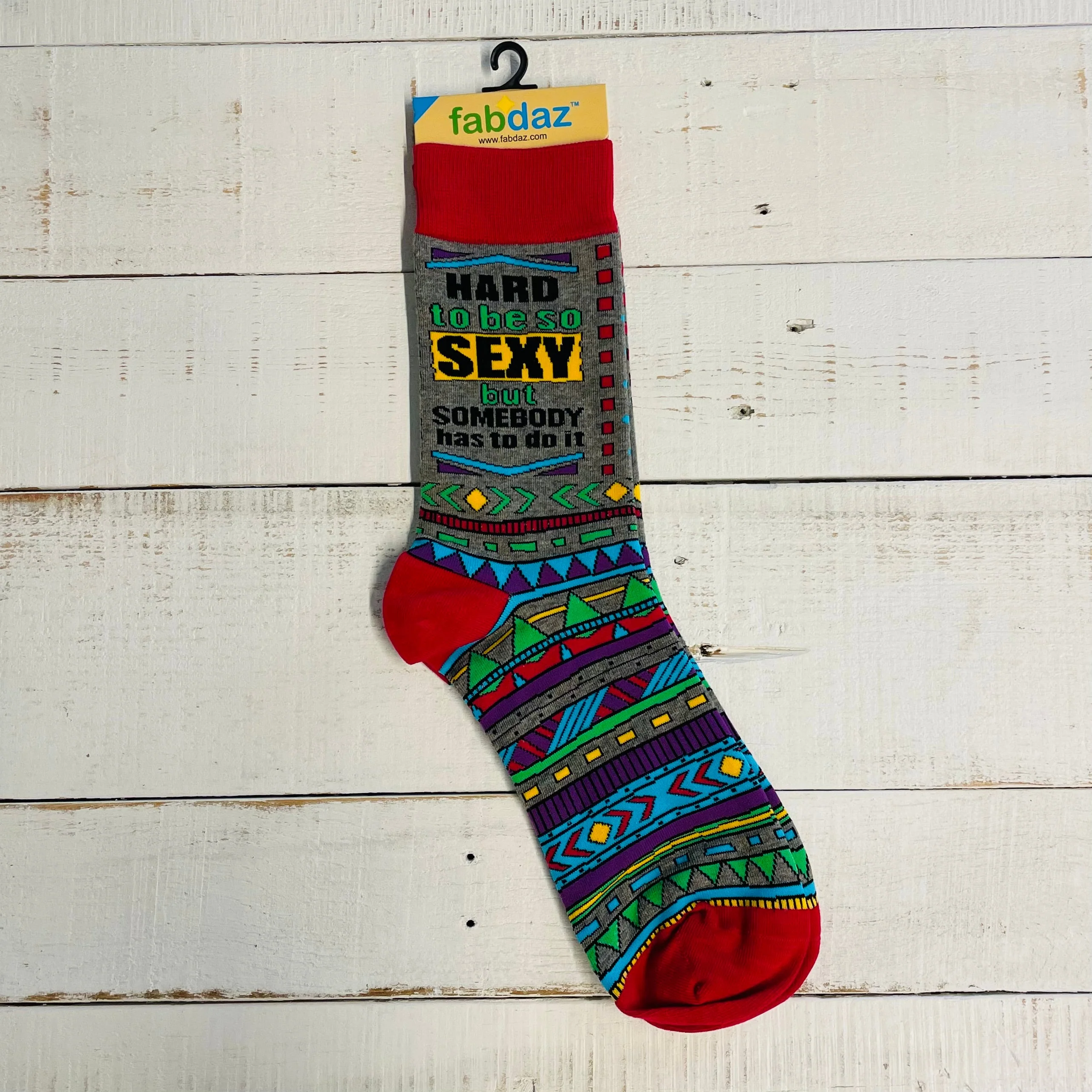 Men's Hard to Be Sexy But Somebody Has to Do It Novelty Crew Socks - Image 5
