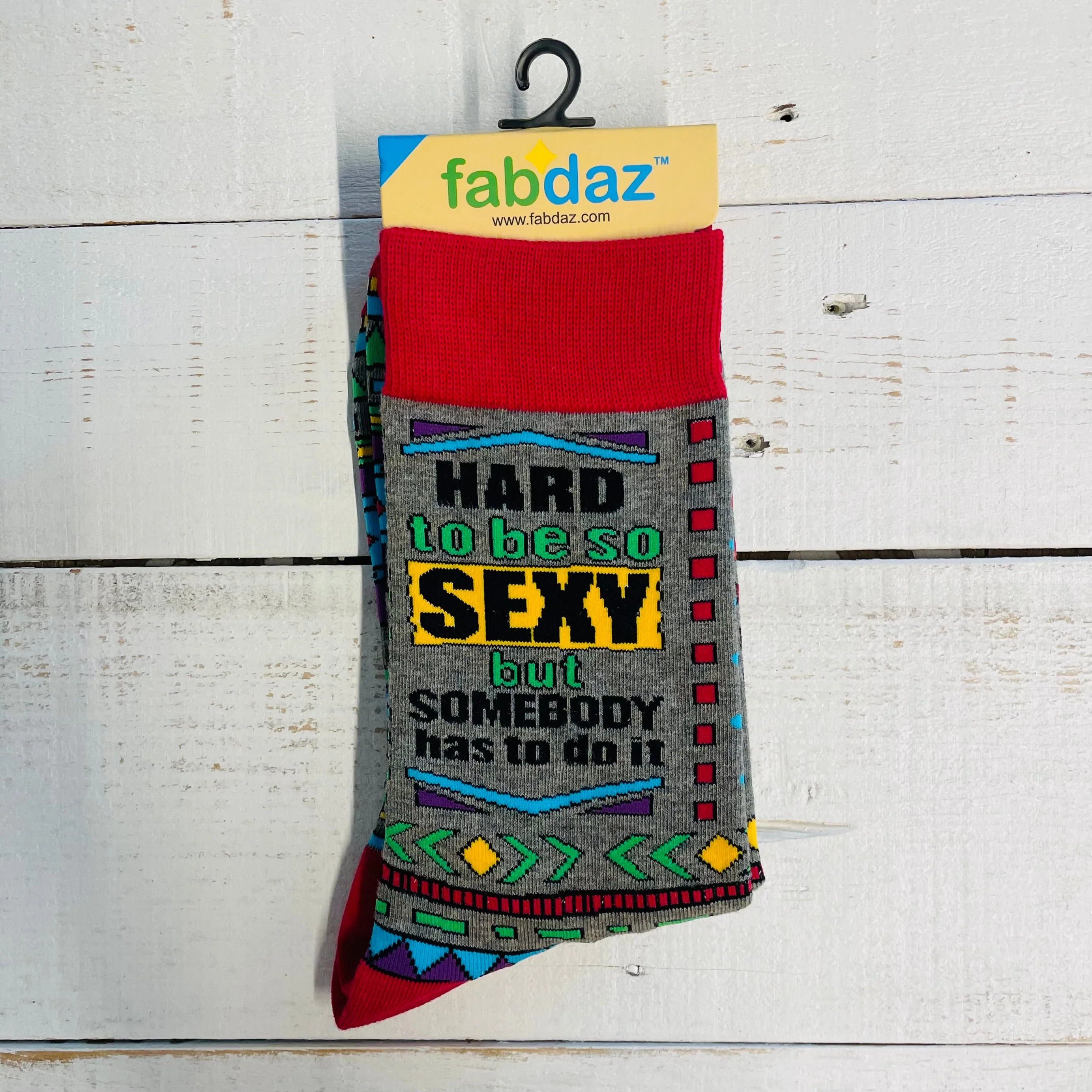 Men's Hard to Be Sexy But Somebody Has to Do It Novelty Crew Socks - Image 6