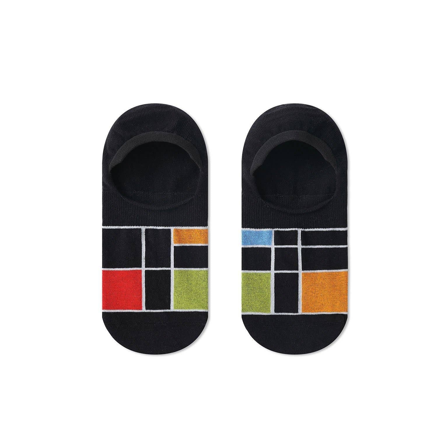 Haus No-Show Socks | Black or Off White Bauhaus-Inspired Invisible Socks | Lightweight Non-Slip Socks - Image 3