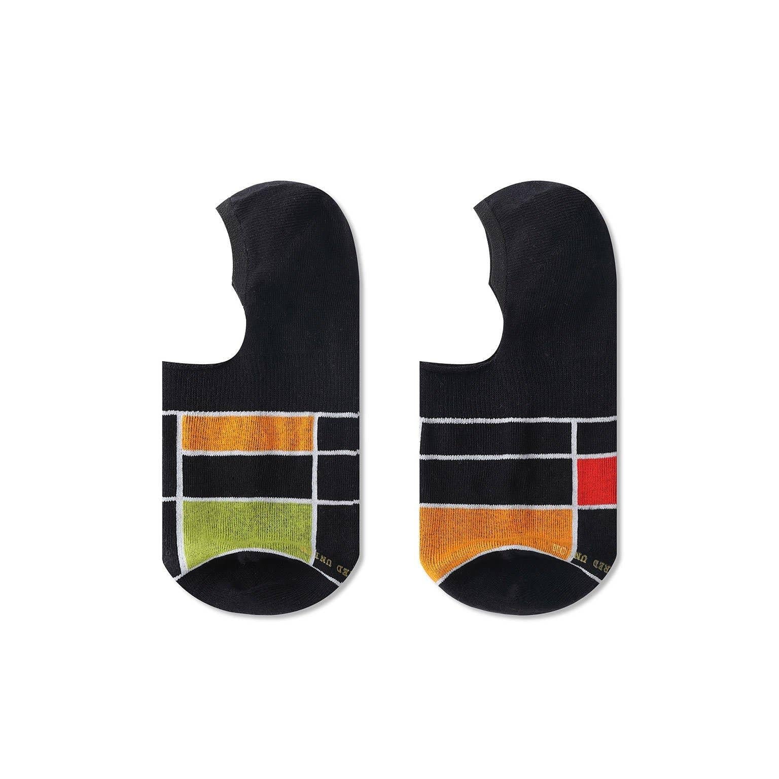 Haus No-Show Socks | Black or Off White Bauhaus-Inspired Invisible Socks | Lightweight Non-Slip Socks - Image 4