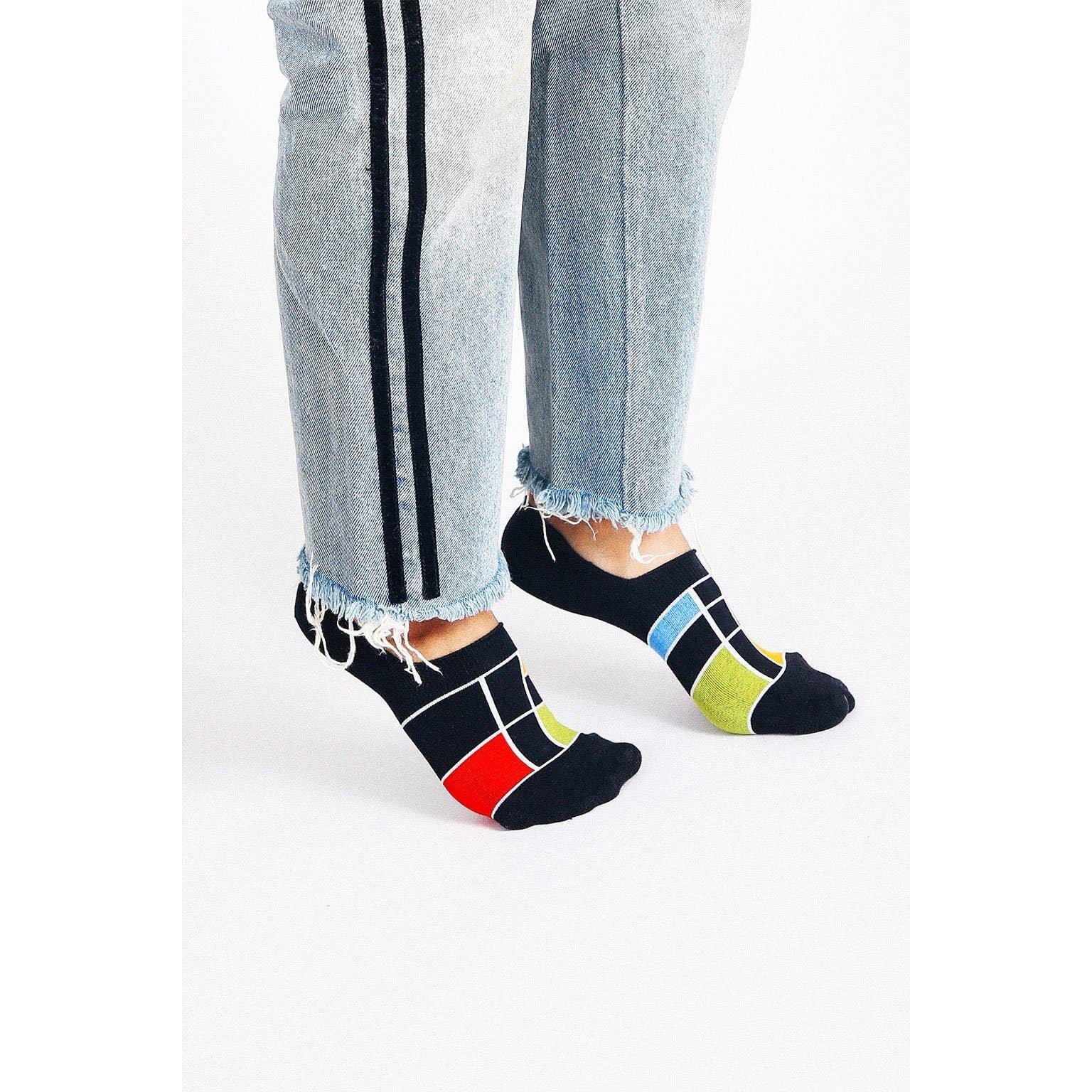 Haus No-Show Socks | Black or Off White Bauhaus-Inspired Invisible Socks | Lightweight Non-Slip Socks - Image 7