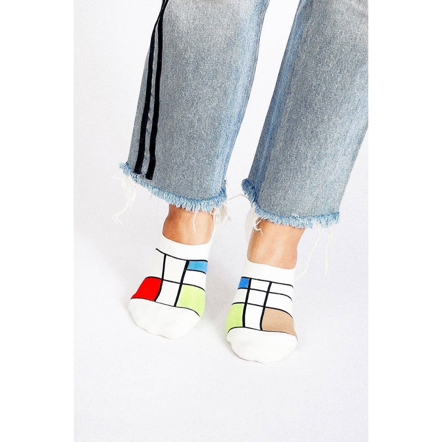 Haus No-Show Socks | Black or Off White Bauhaus-Inspired Invisible Socks | Lightweight Non-Slip Socks - Image 9