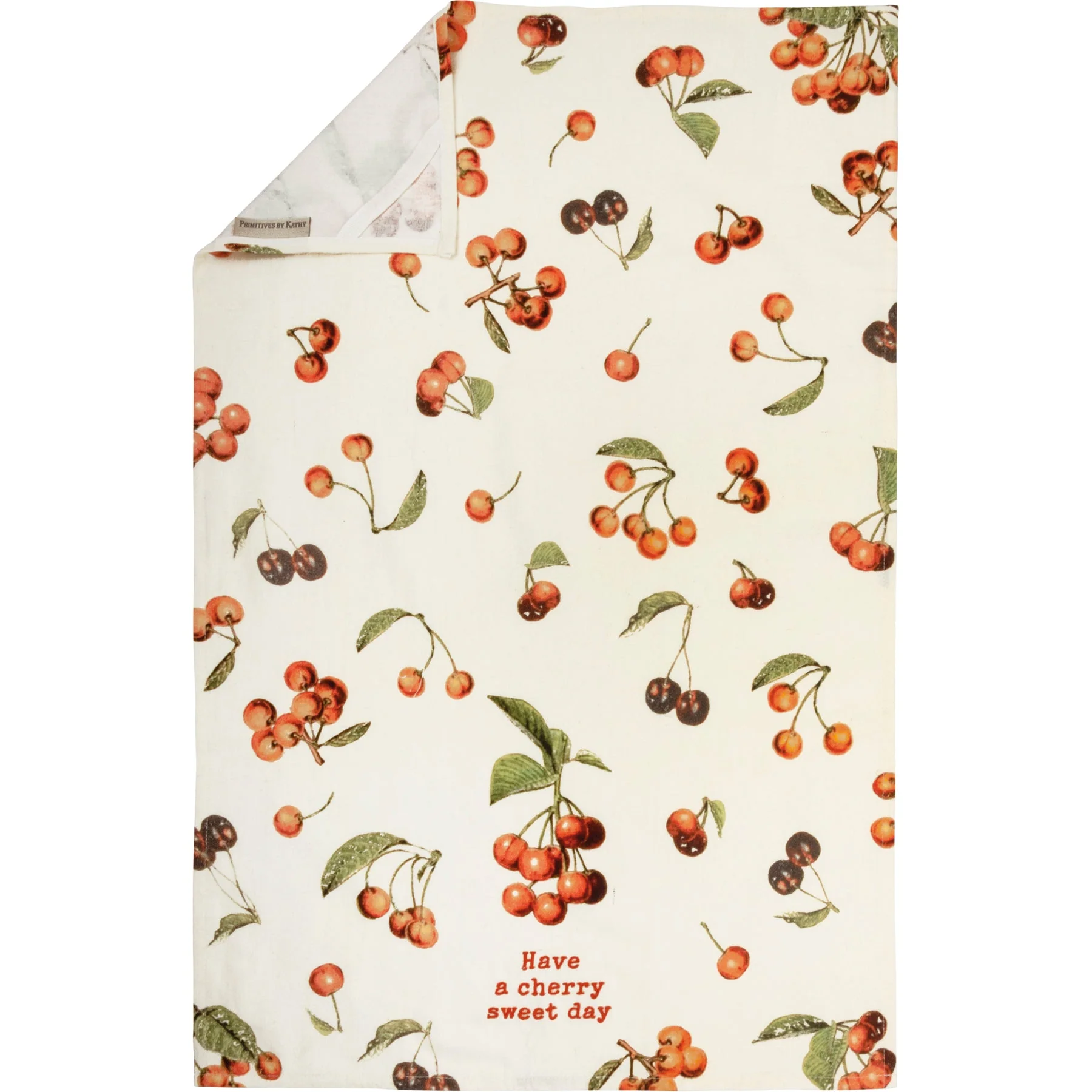Have A Cherry Sweet Day Funny Dish Cloth Towel | Cotton and Linen | Embroidered Text | 18" x 28" - Image 4