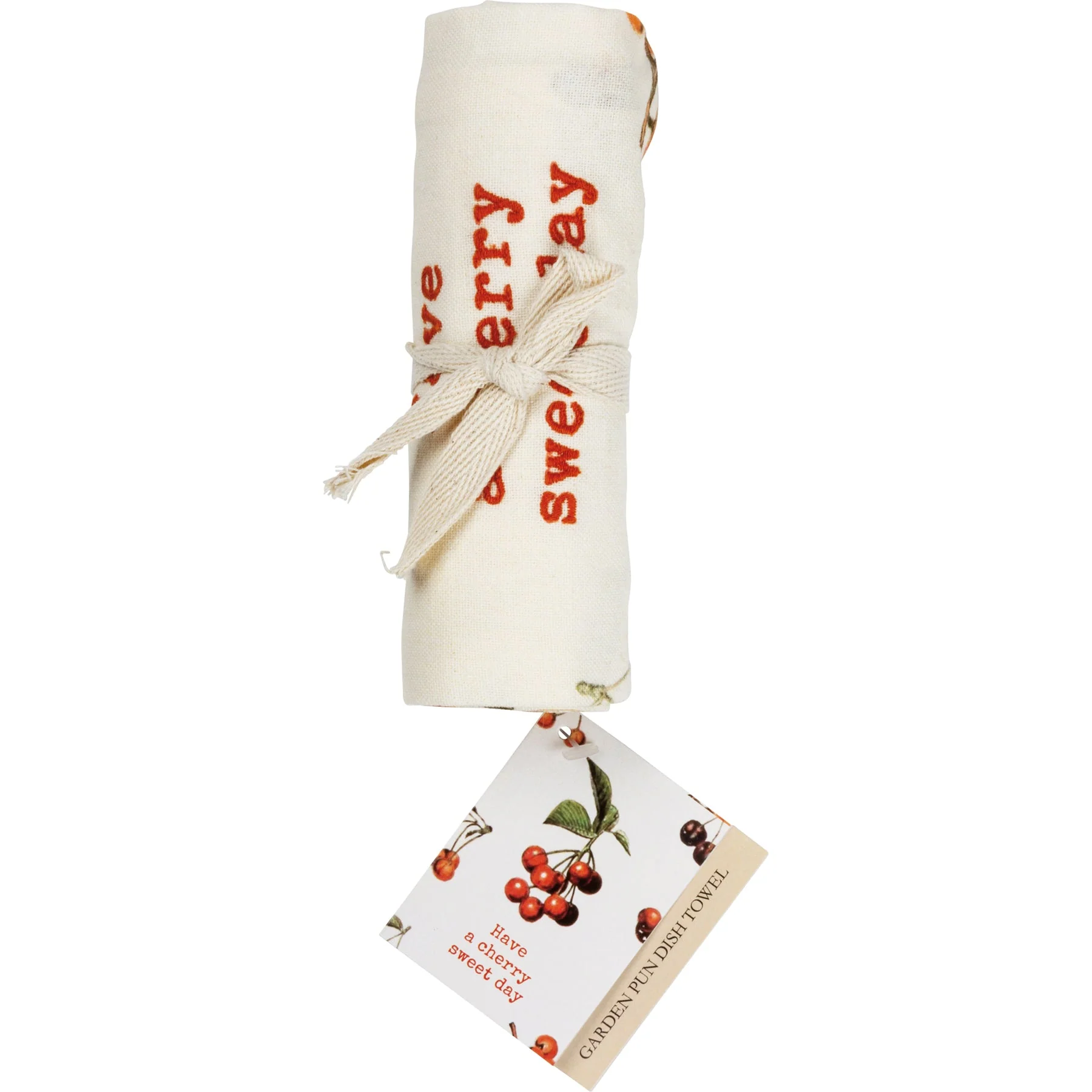 Have A Cherry Sweet Day Funny Dish Cloth Towel | Cotton and Linen | Embroidered Text | 18" x 28" - Image 6