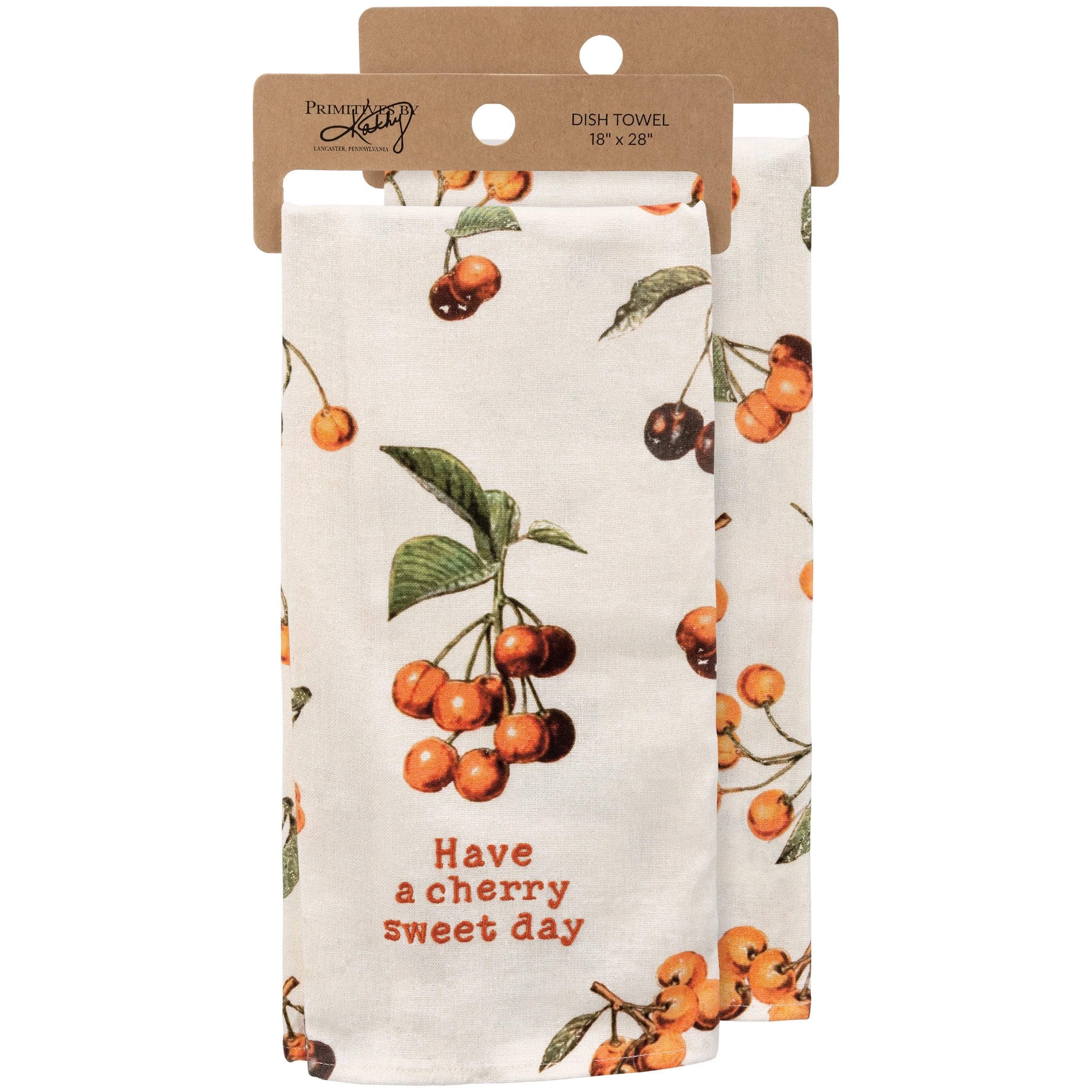 Have A Cherry Sweet Day Funny Dish Cloth Towel | Cotton and Linen | Embroidered Text | 18" x 28" - Image 7
