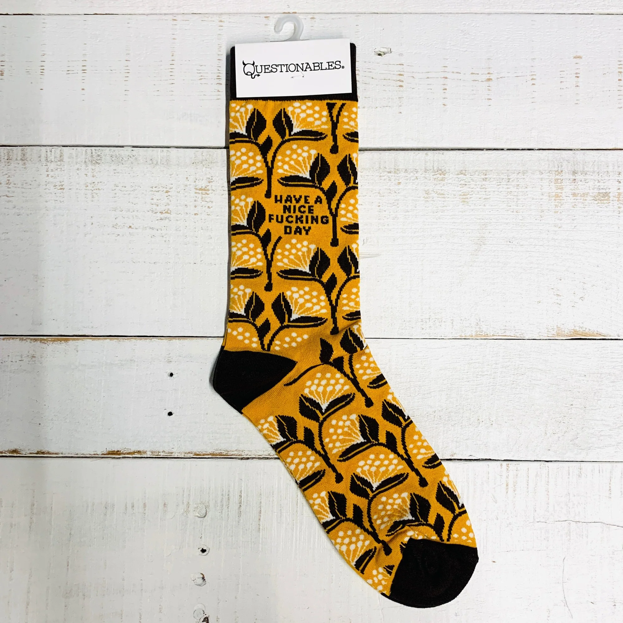 Have A Nice Fucking Day Socks | Floral Pattern - Image 6