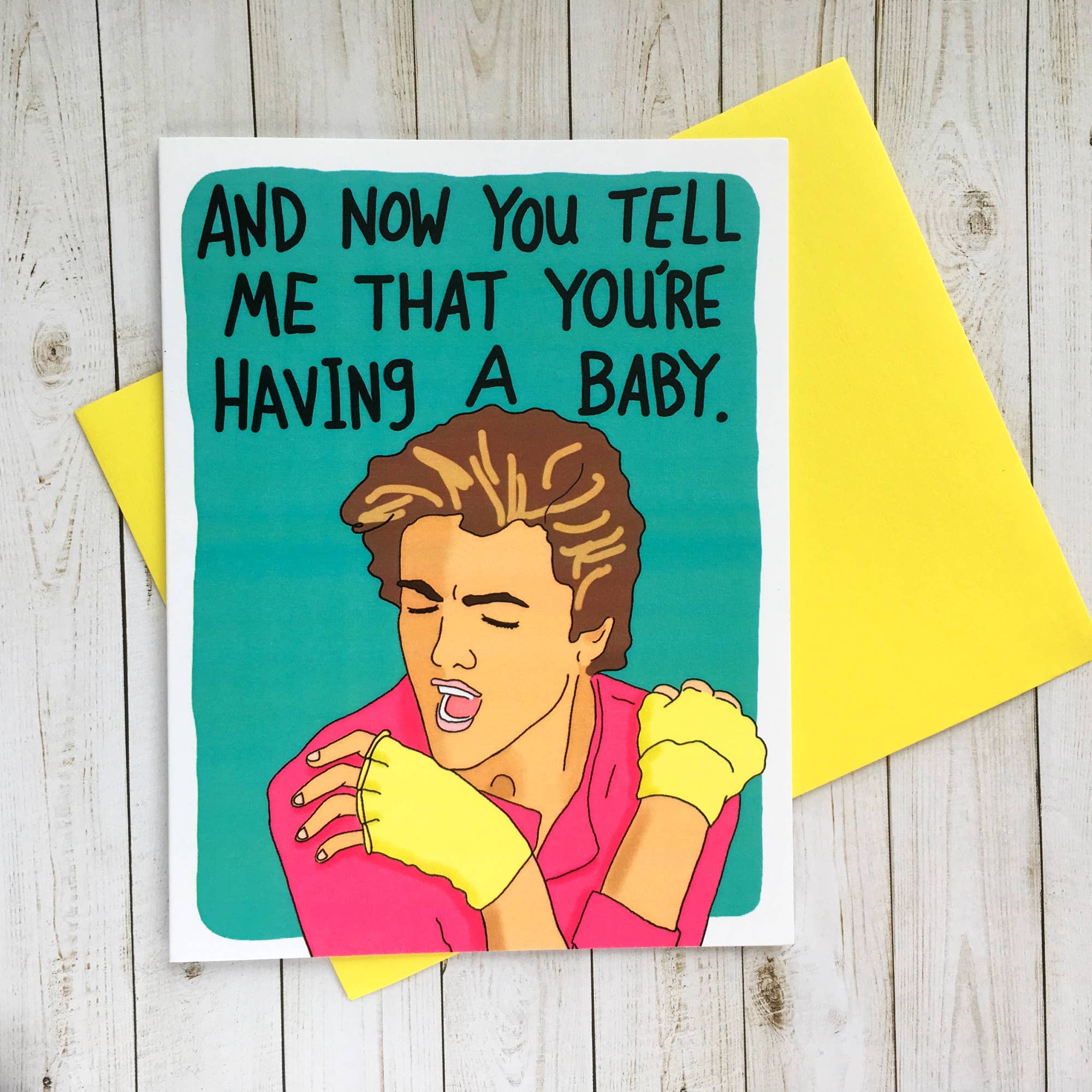Having A Baby George Michael '80s Funny Baby Card - Image 3