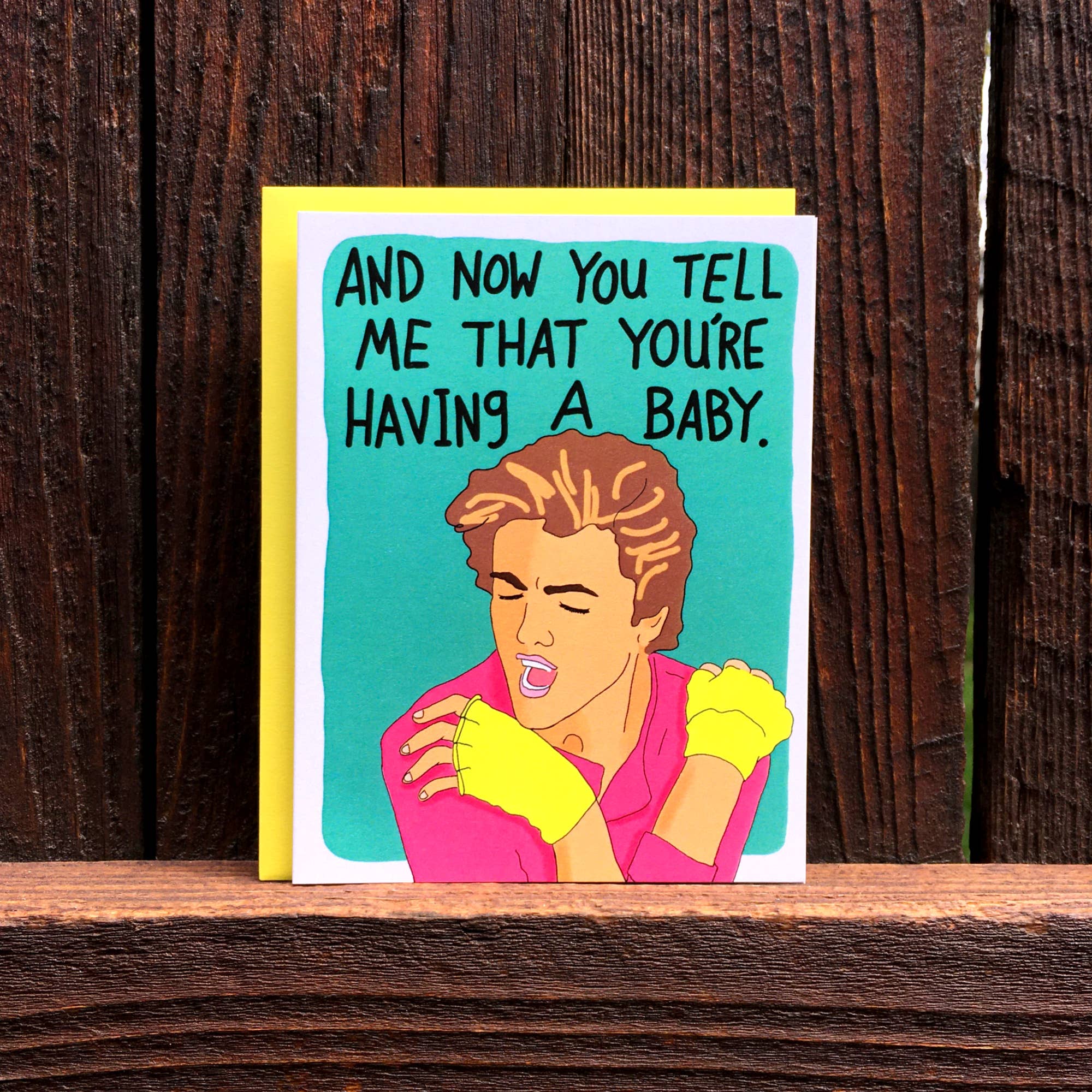 Having A Baby George Michael '80s Funny Baby Card - Image 4