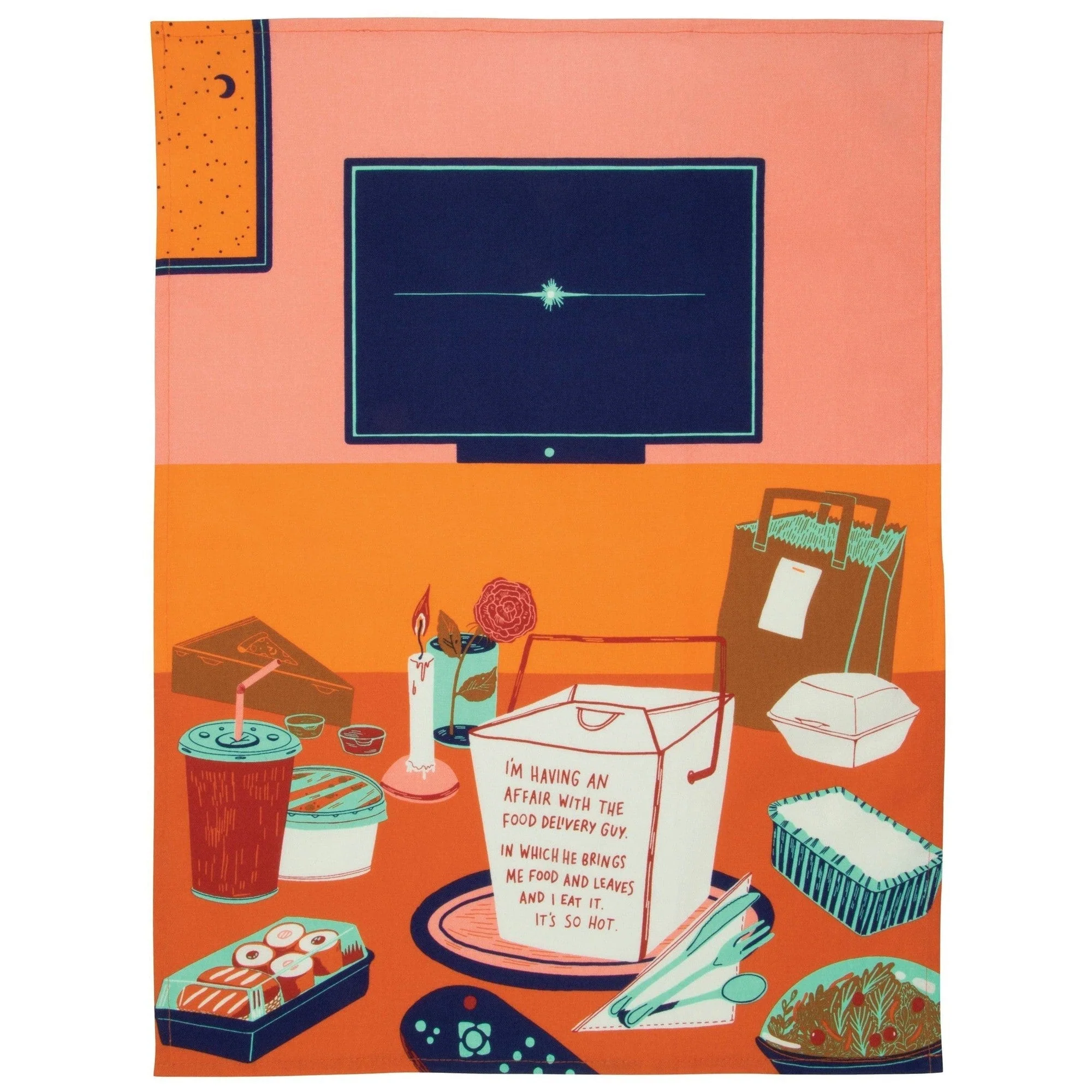 Having An Affair With The Food Delivery Guy Screen-Printed Dish Towel | BlueQ at GetBullish - Image 3