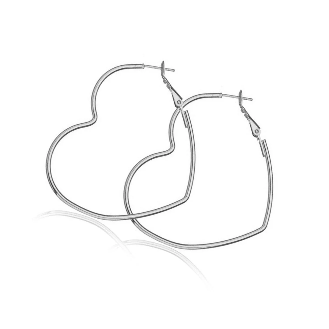 Heart Shaped Hoop Earrings (Silver or Gold) - Image 10