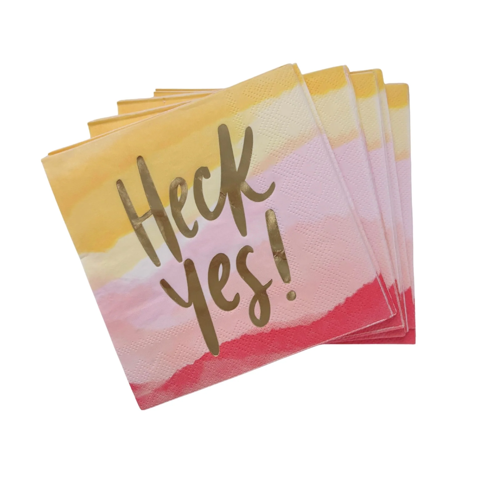 Heck Yes Gold Foil Party/Beverage/Cocktail Napkins | 5" Square - Image 6