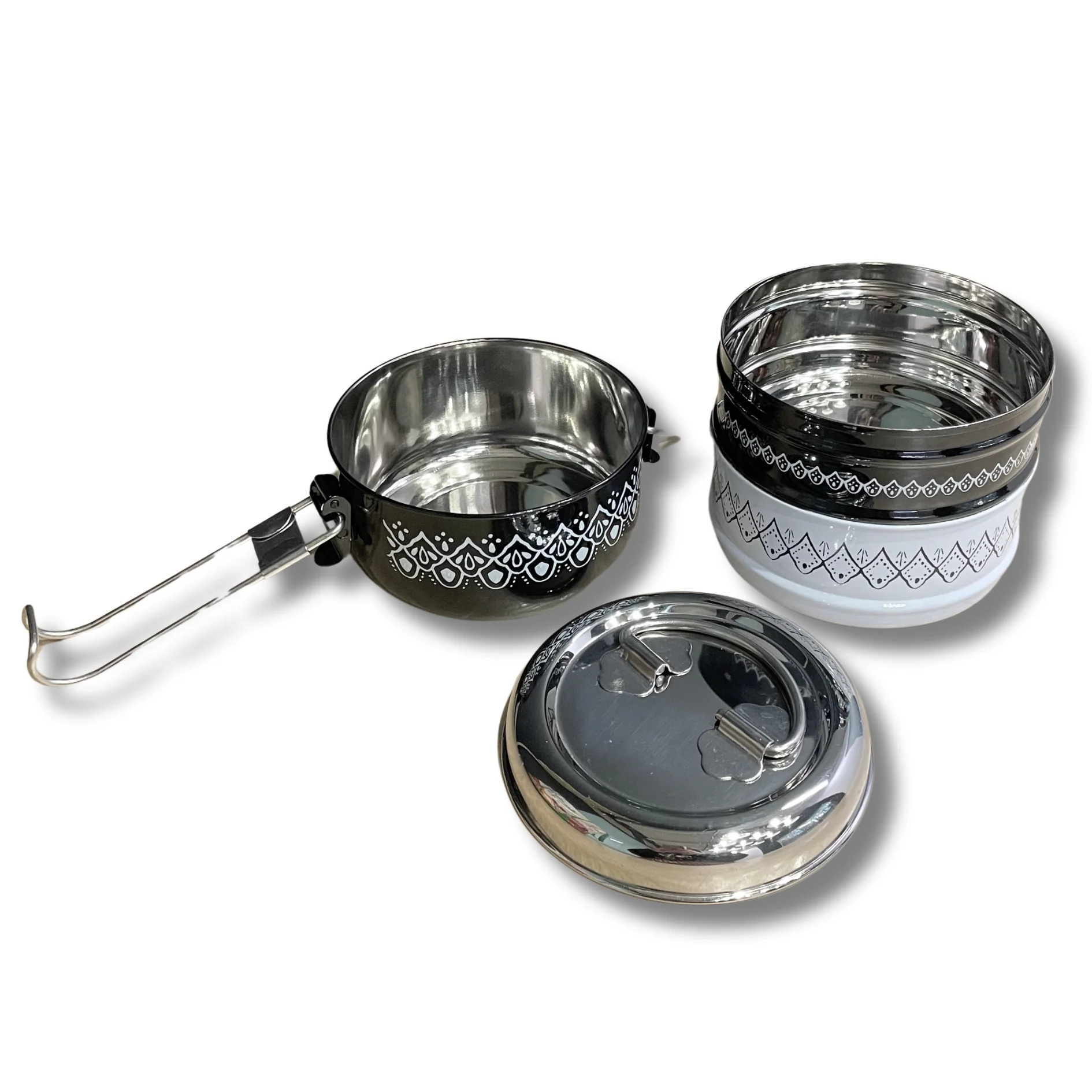 Heirloom Harmon 3 Tier Tiffin | Stainless Steel Stacking Adult Lunch Box | 3 Course Meal Container - Image 3