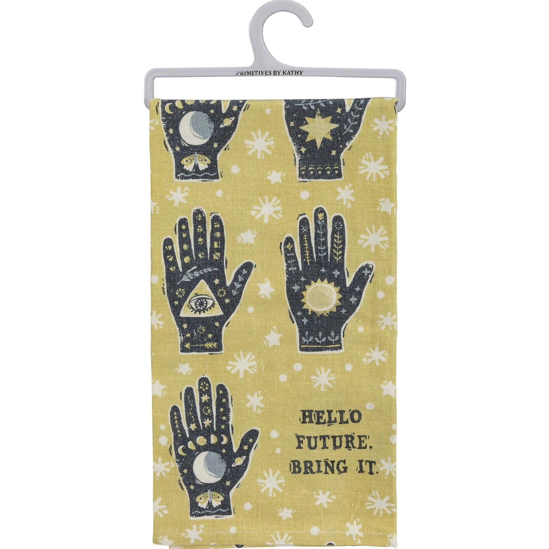 Hello Future Bring It Mystical Hand Dish Cloth Towel | All-Over Astrology Design | 20" x 26" - Image 3