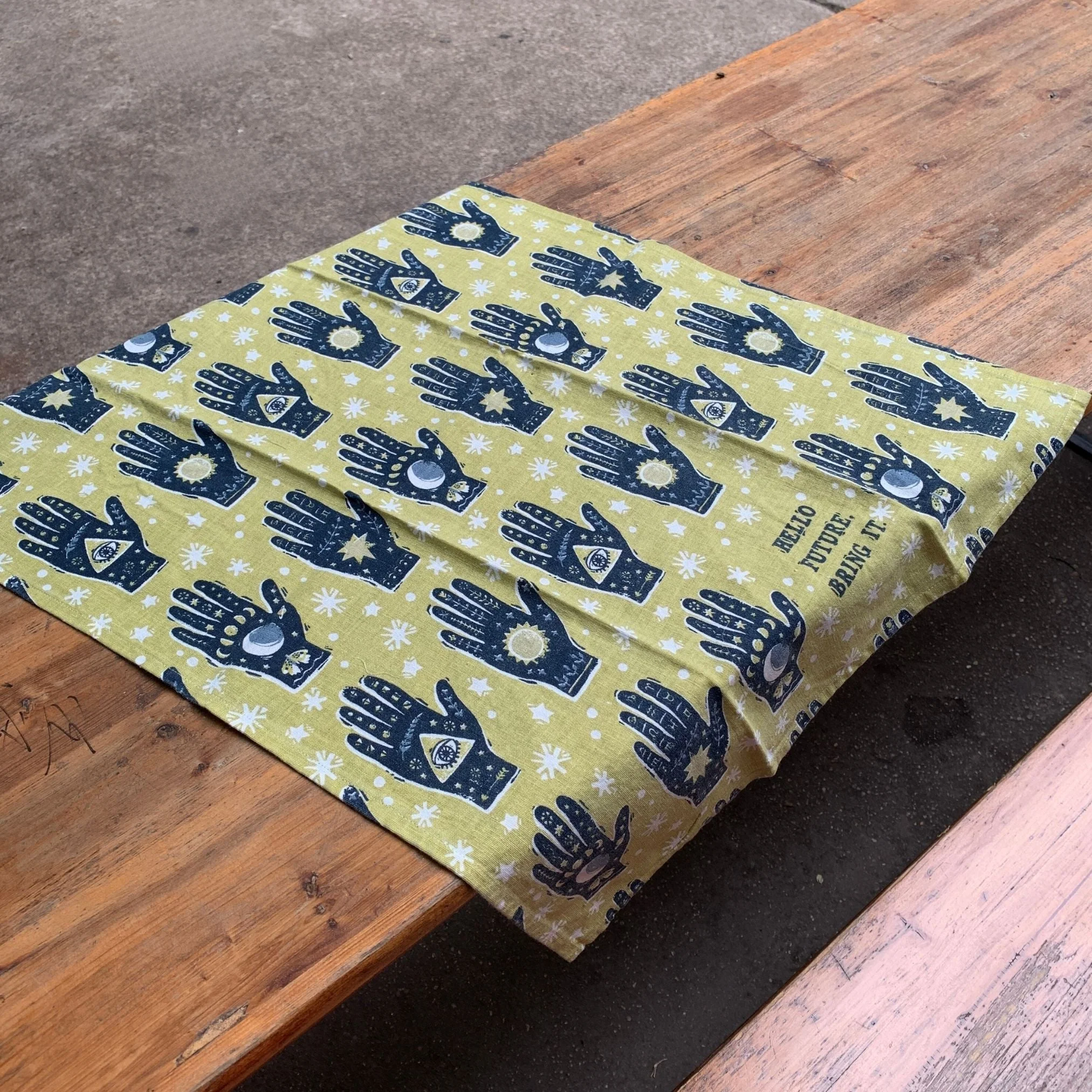 Hello Future Bring It Mystical Hand Dish Cloth Towel | All-Over Astrology Design | 20" x 26" - Image 5