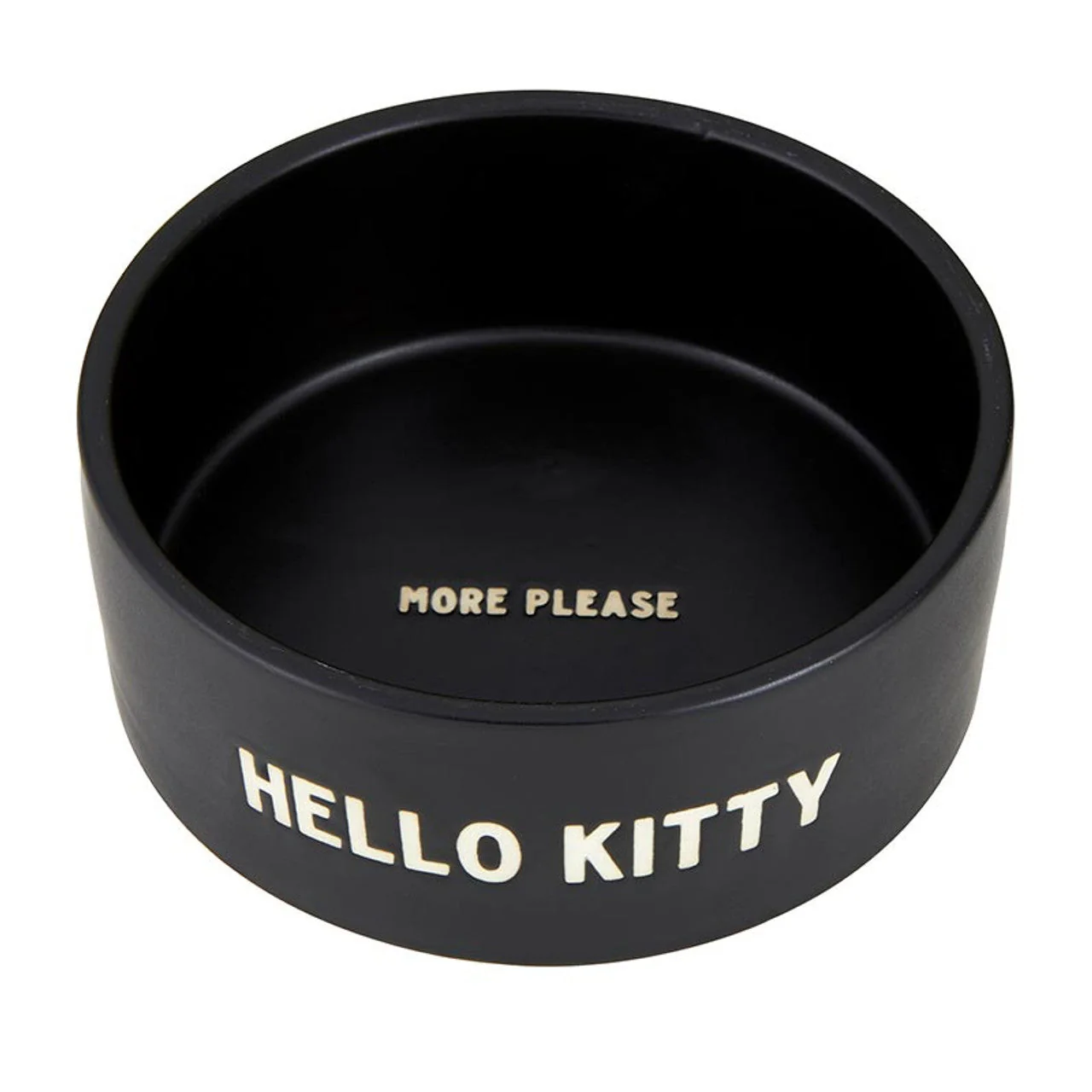 Hello Kitty Ceramic Pet Bowl in Black | Circular Pet Water Food Dish Feeder | 6" - Image 2