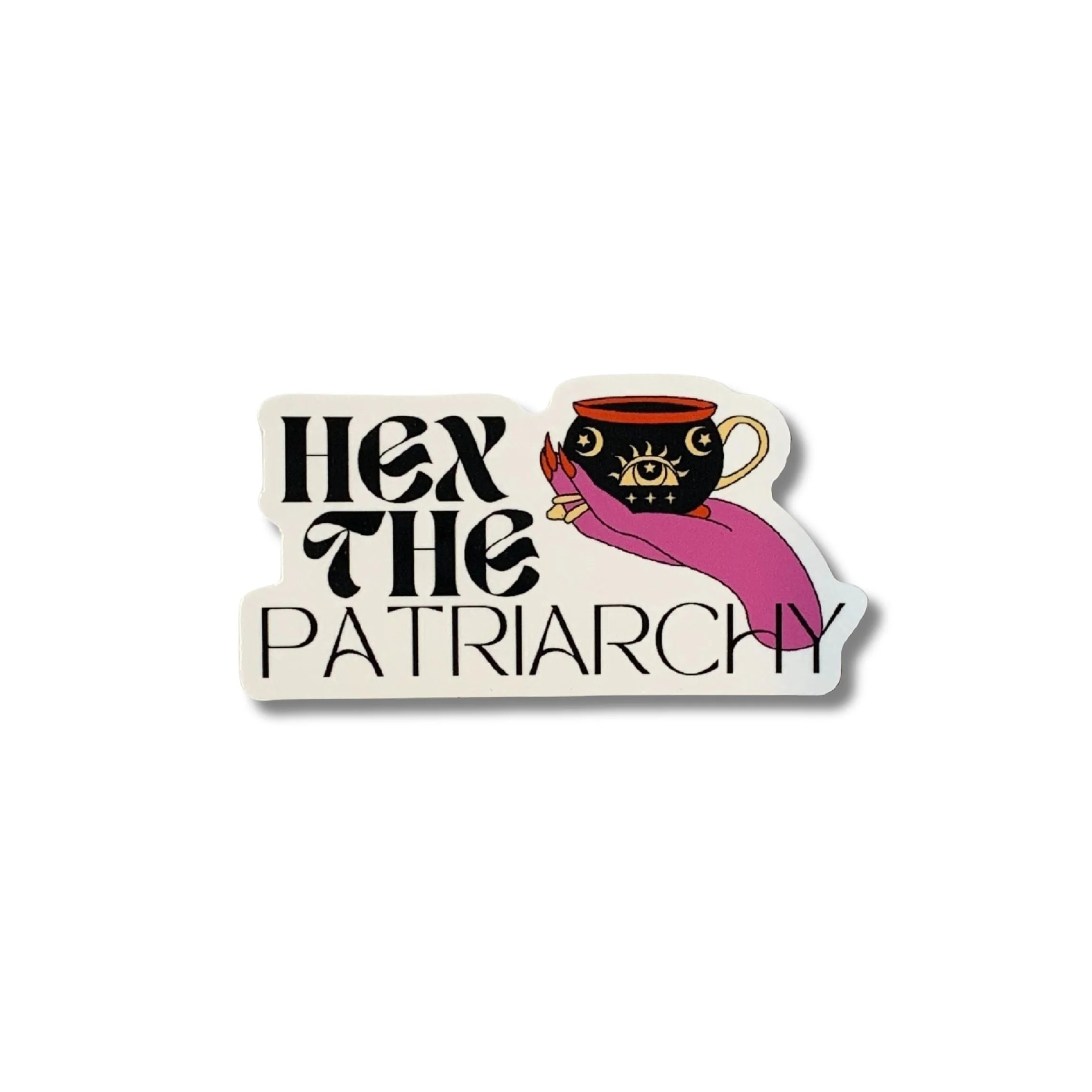 Hex The Patriarchy Feminist Witchy Vinyl Sticker - Image 3