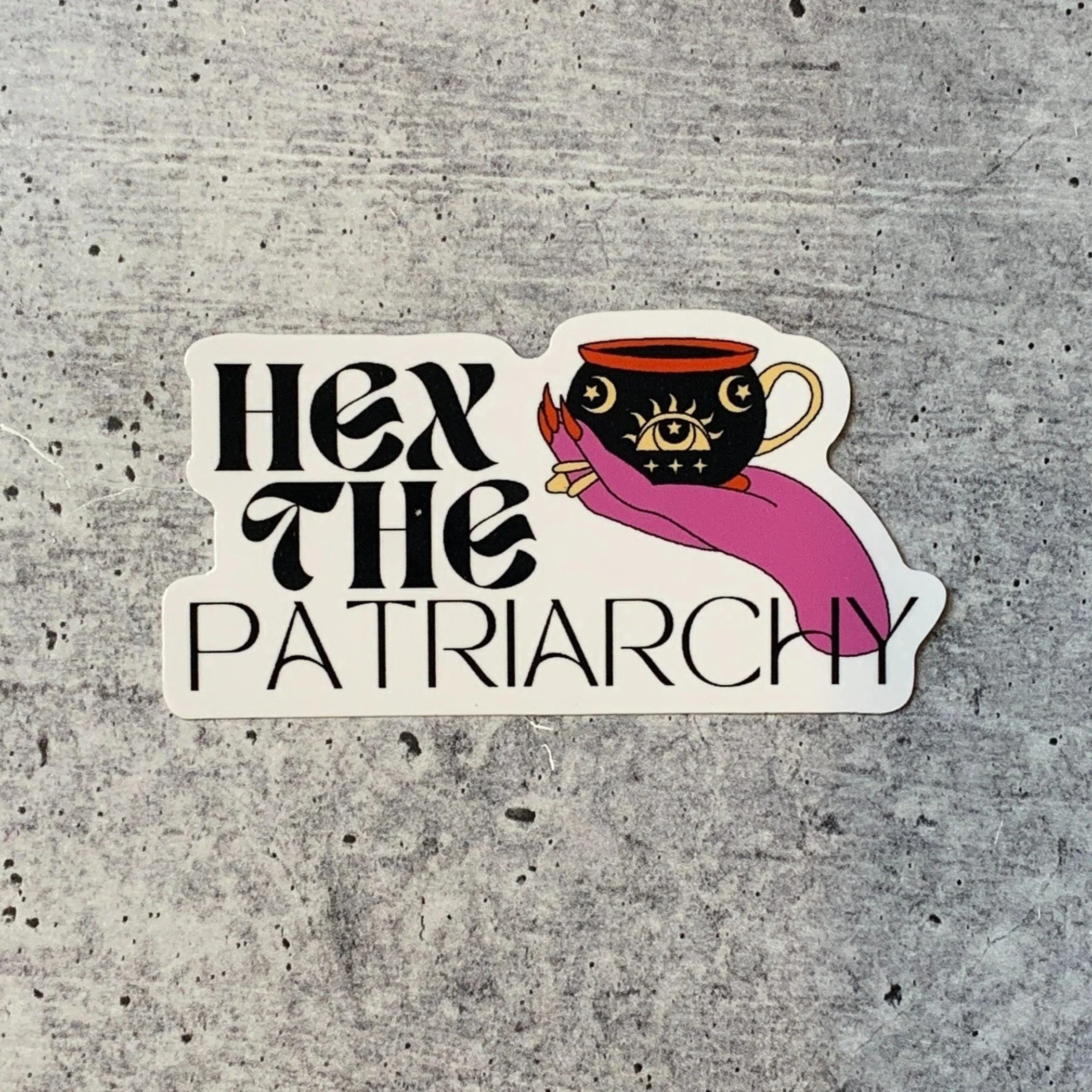 Hex The Patriarchy Feminist Witchy Vinyl Sticker - Image 5