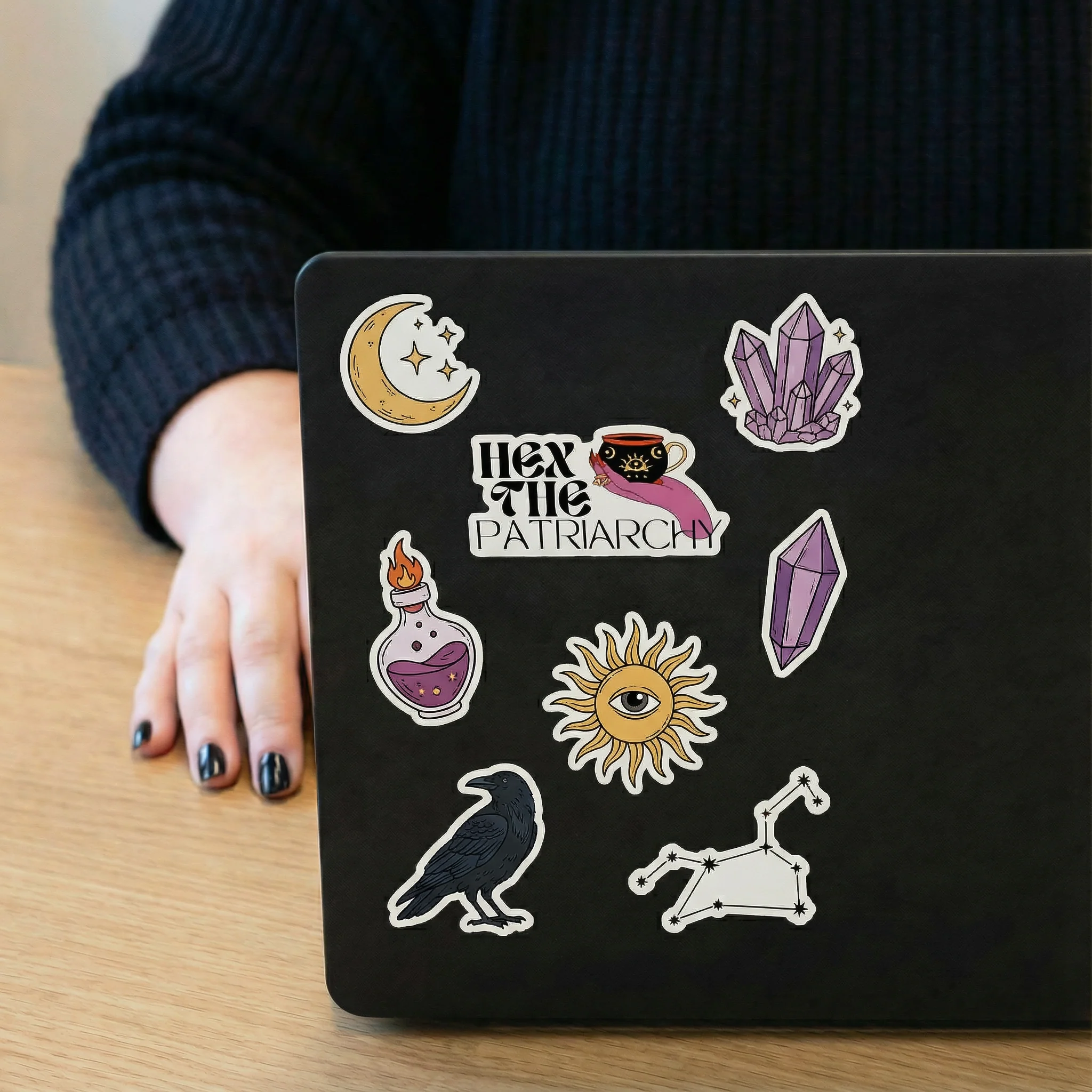 Hex The Patriarchy Feminist Witchy Vinyl Sticker - Image 6