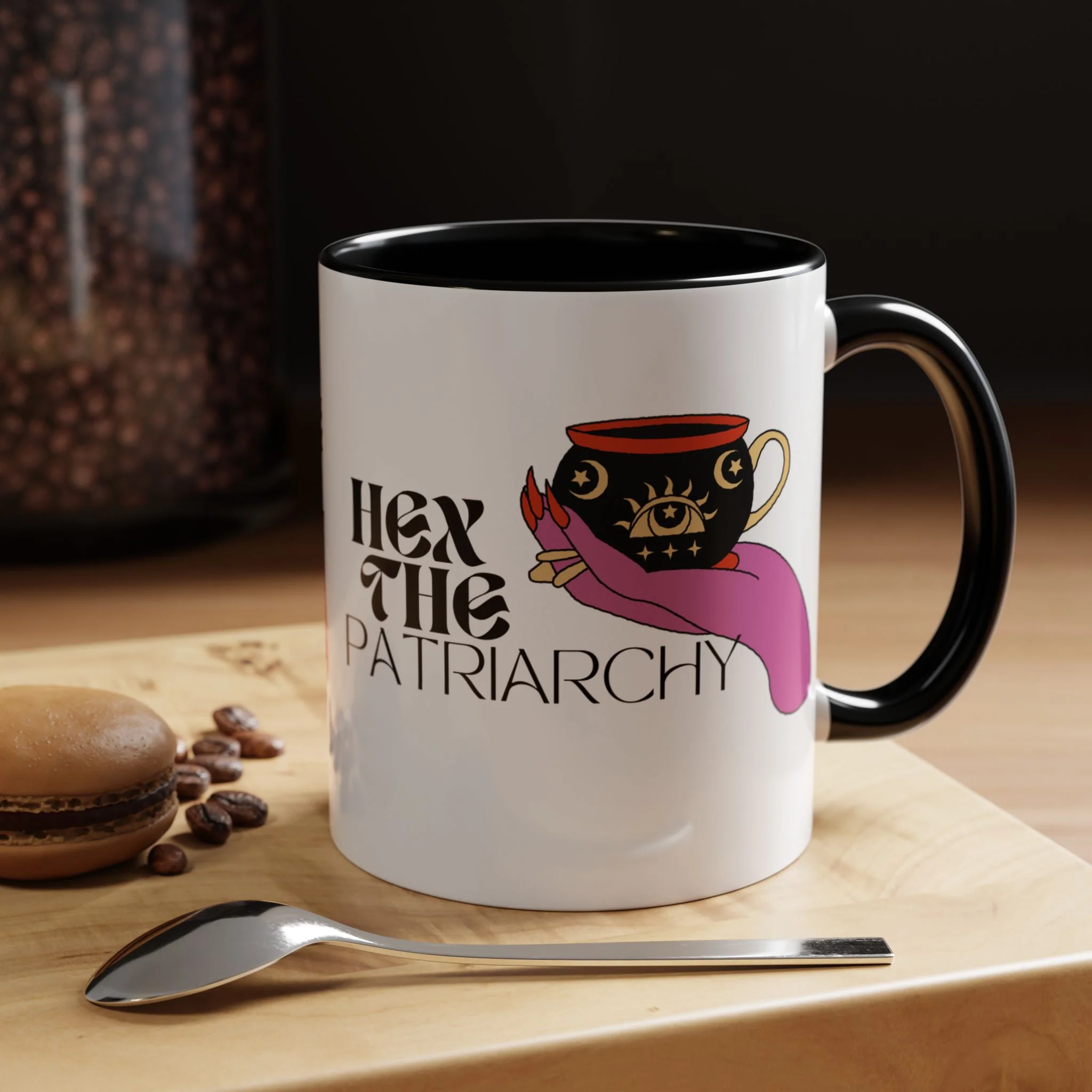 Hex the Patriarchy Accent Coffee Mug 11oz - Image 2