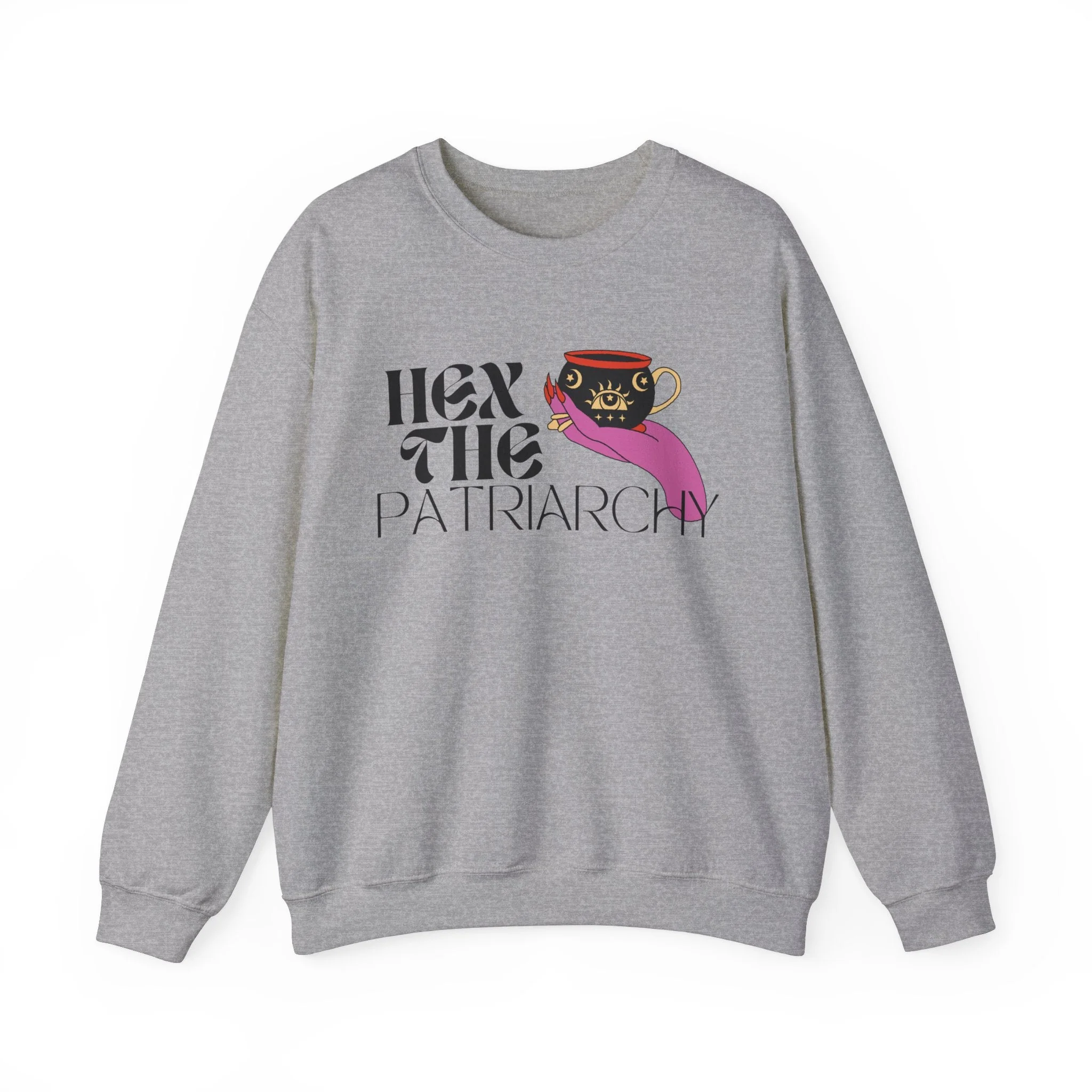 Hex the Patriarchy Unisex Heavy Blend™ Crewneck Sweatshirt Sizes SM-5XL | Plus Size Available - Image 13