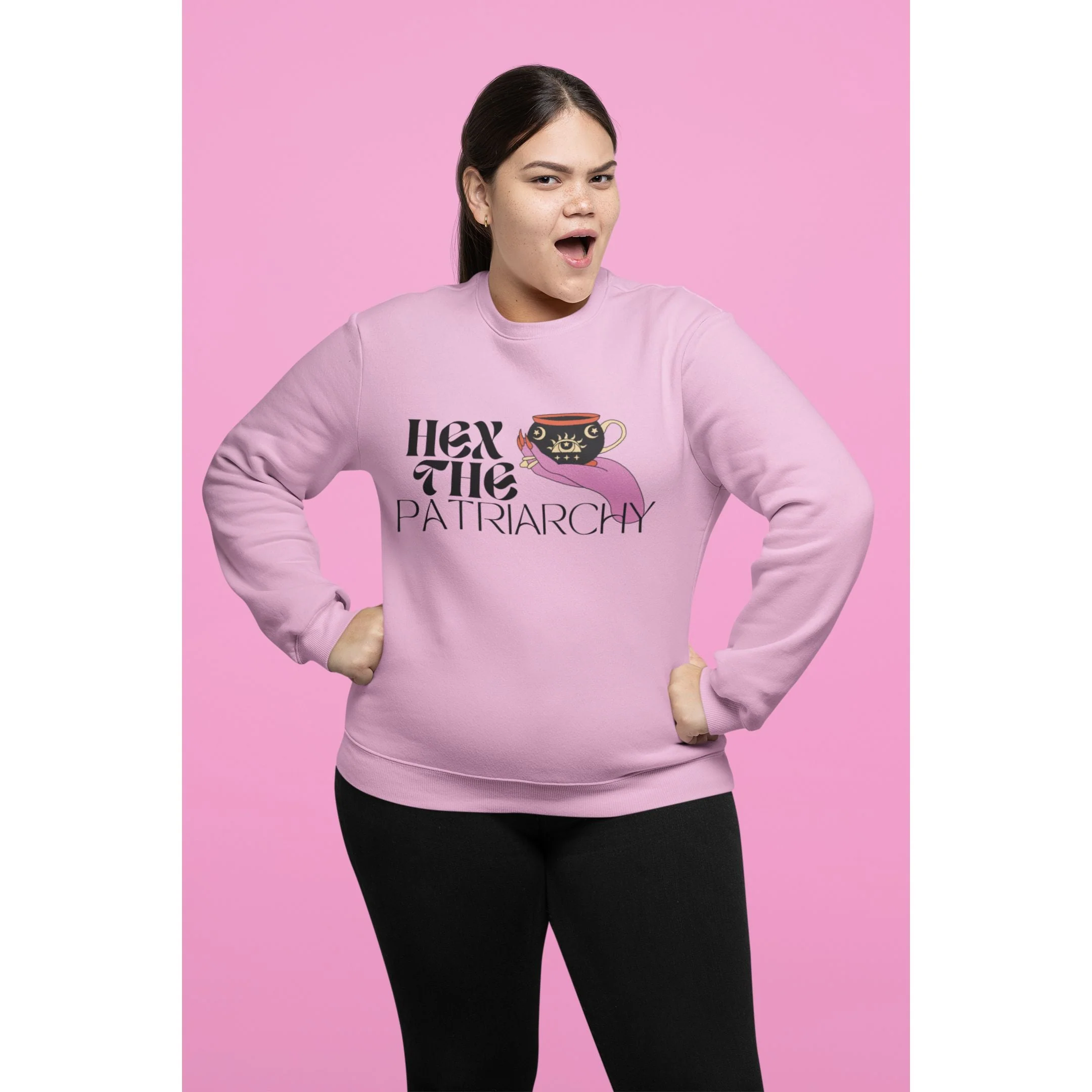 Hex the Patriarchy Unisex Heavy Blend™ Crewneck Sweatshirt Sizes SM-5XL | Plus Size Available - Image 2
