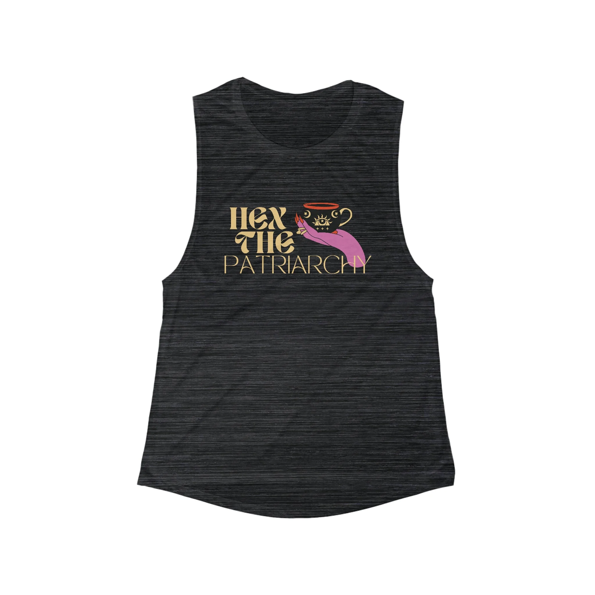 Hex the Patriarchy Women's Feminist Flowy Scoop Muscle Tank - Image 3