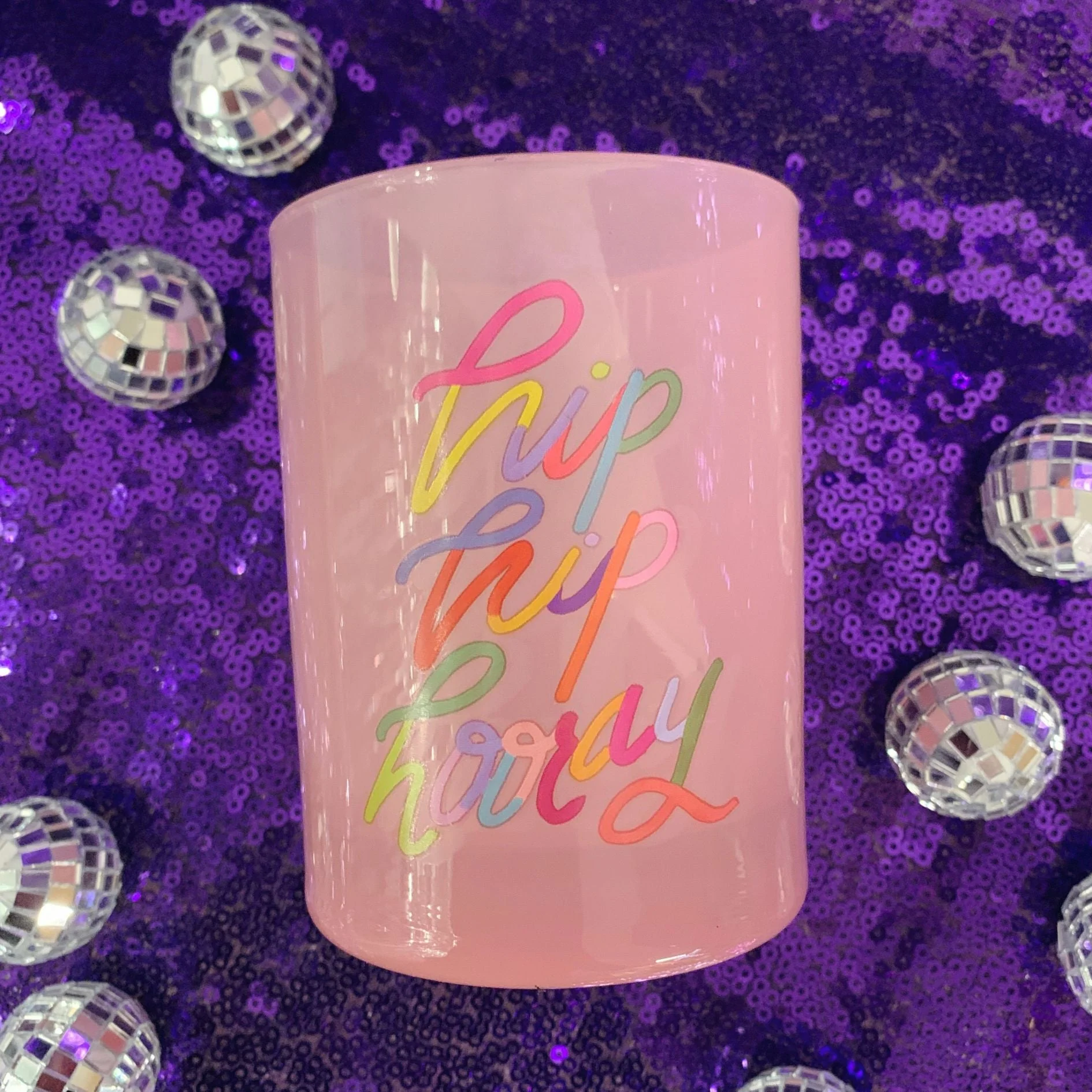 Hip Hip Hooray Double Old Fashioned Cocktail Glass | Classic Tinted Pink Glass | 12 oz - Image 7