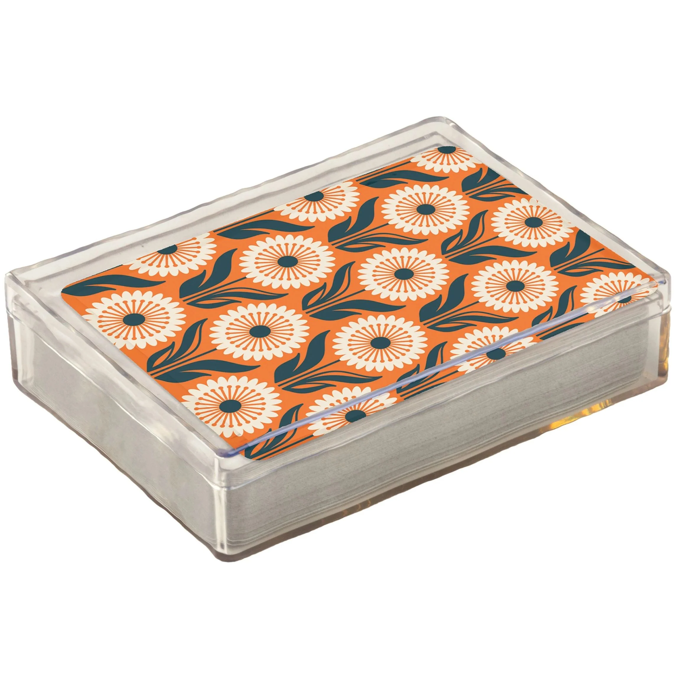 Hippie Daisies Playing Cards | Floral Pattern Deck with Acrylic Case (54 Cards) - Image 5